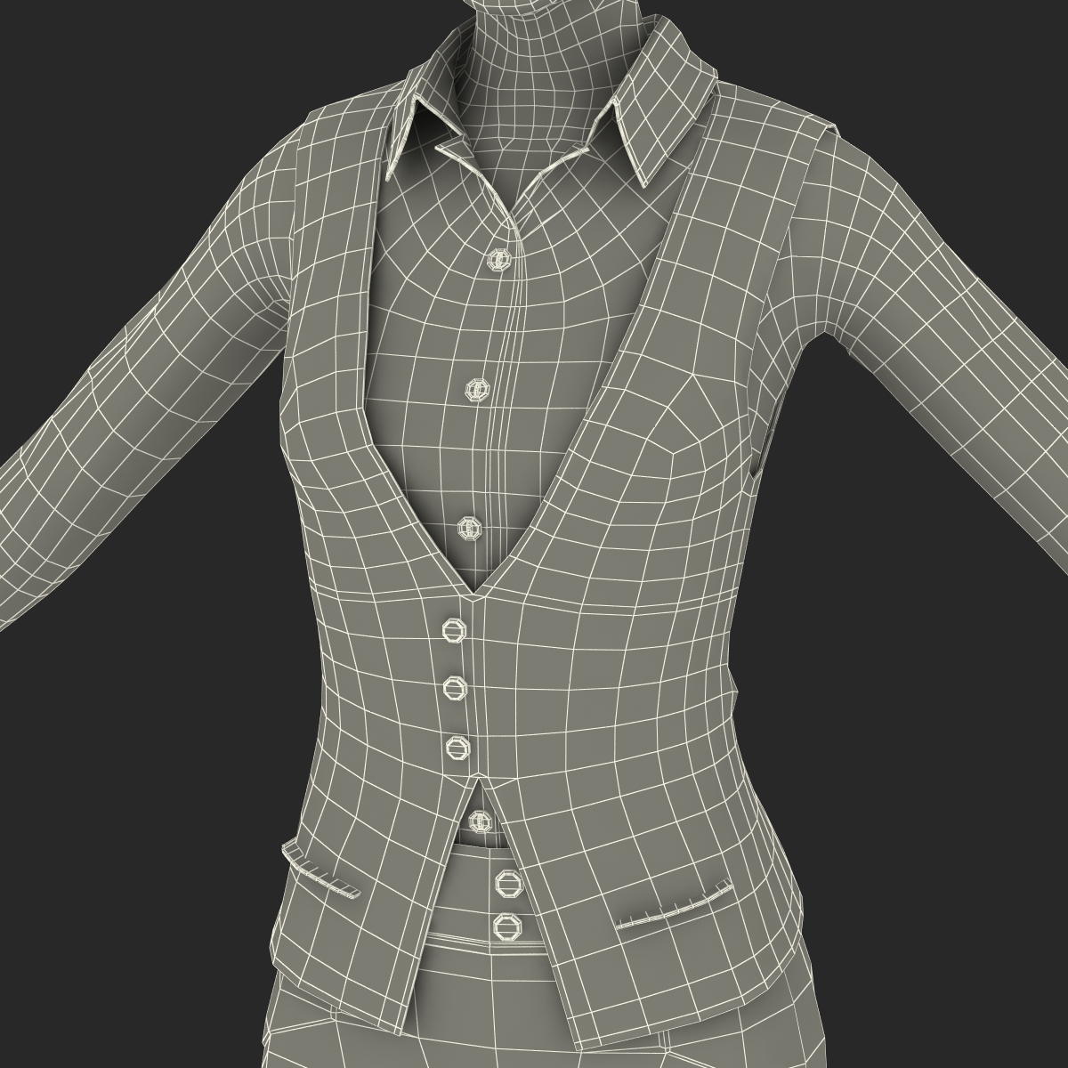 Asian Business Woman Rigged 3D