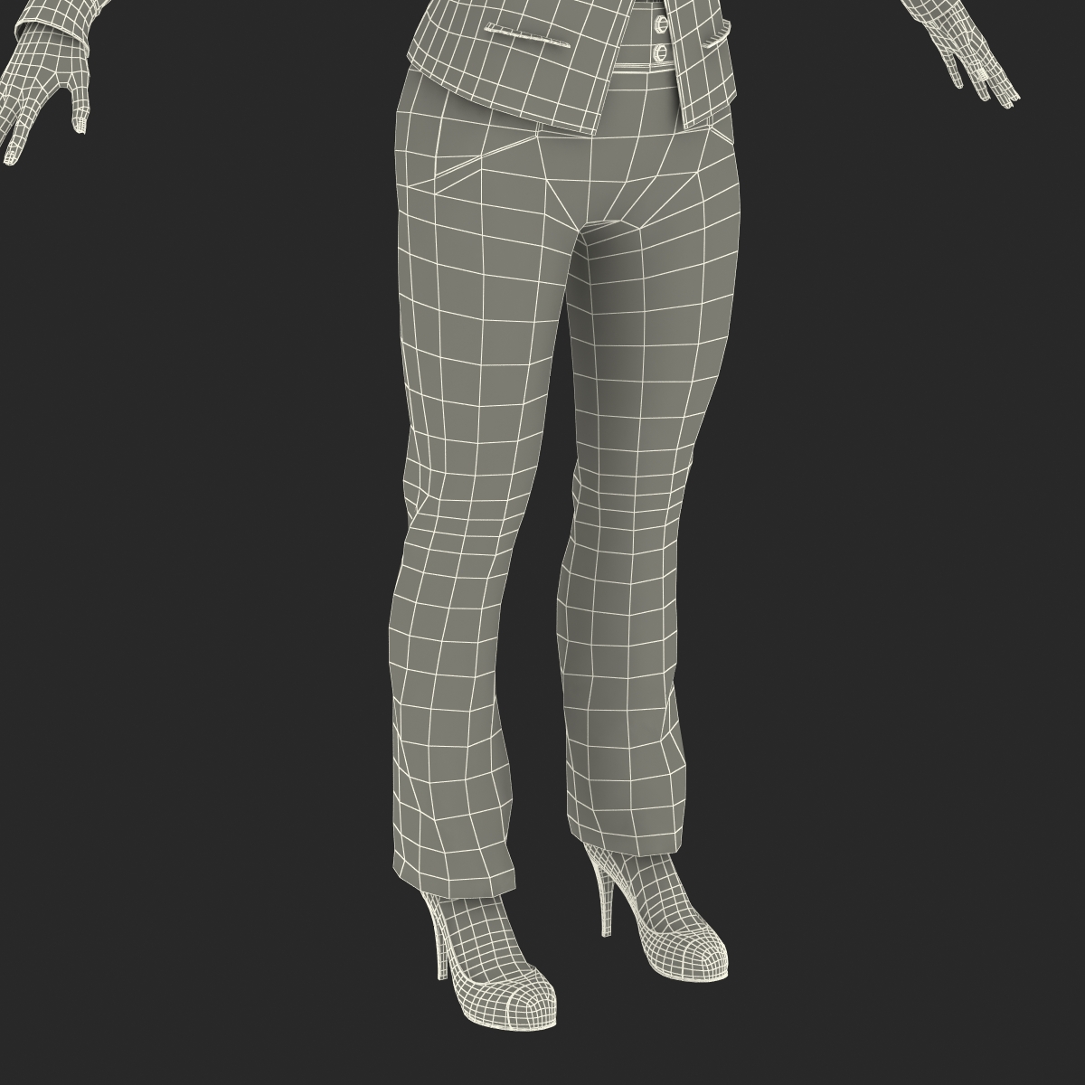 Asian Business Woman Rigged 3D