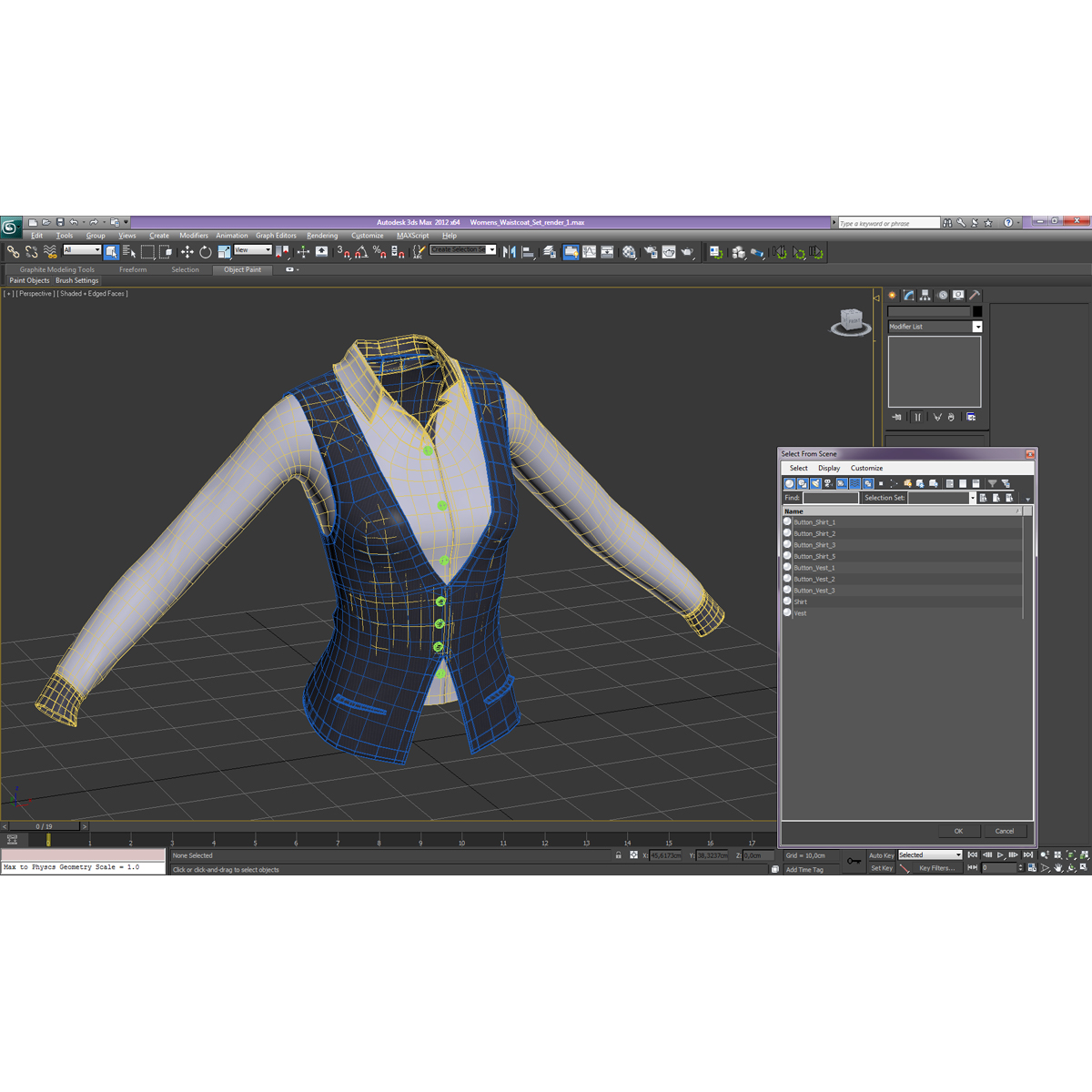 3D model Womens Waistcoat Set