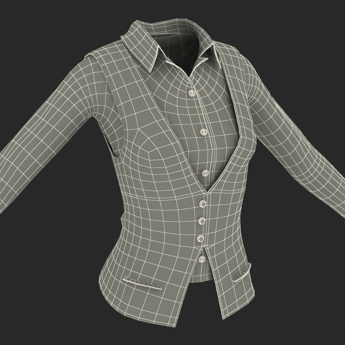 3D model Womens Waistcoat Set