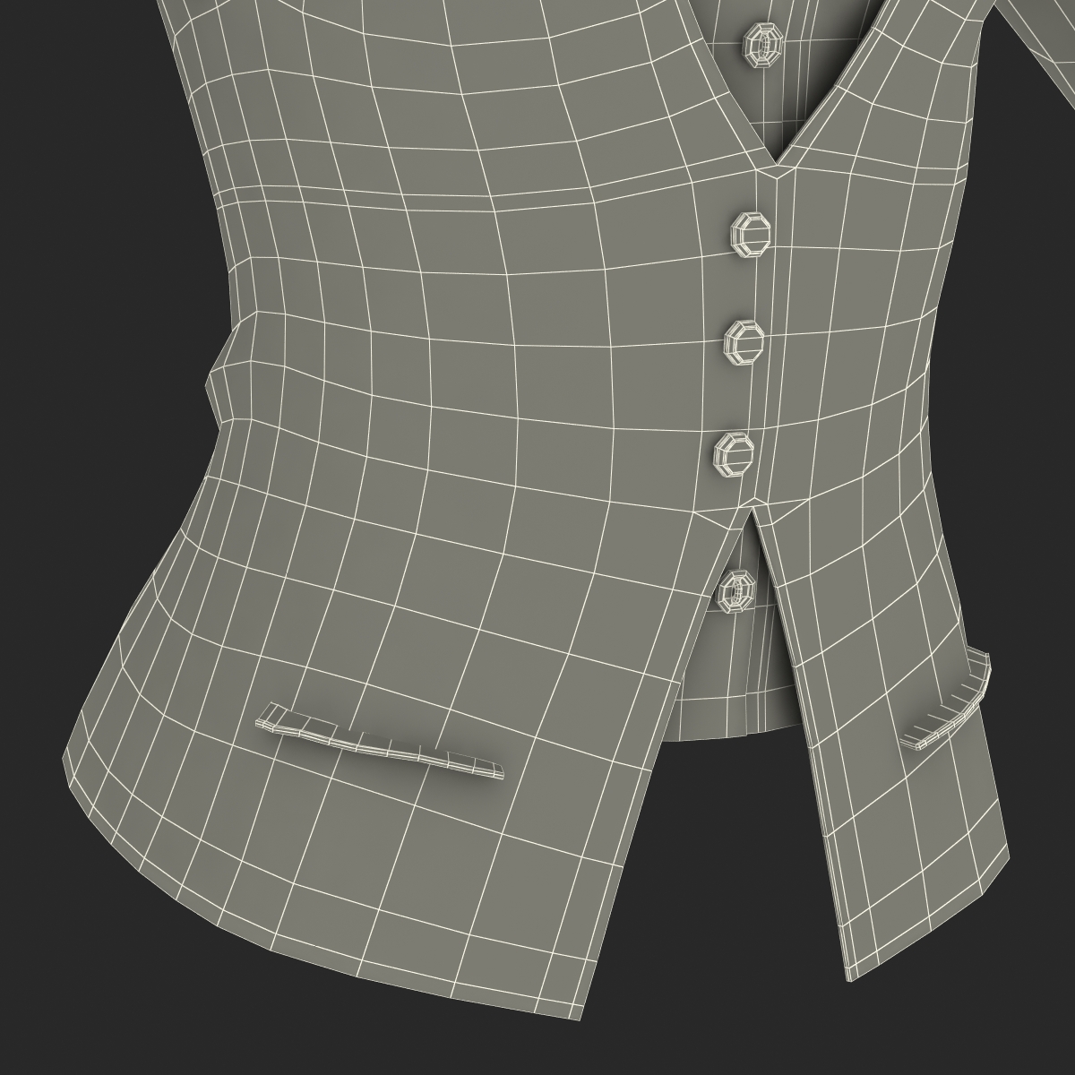 3D model Womens Waistcoat Set