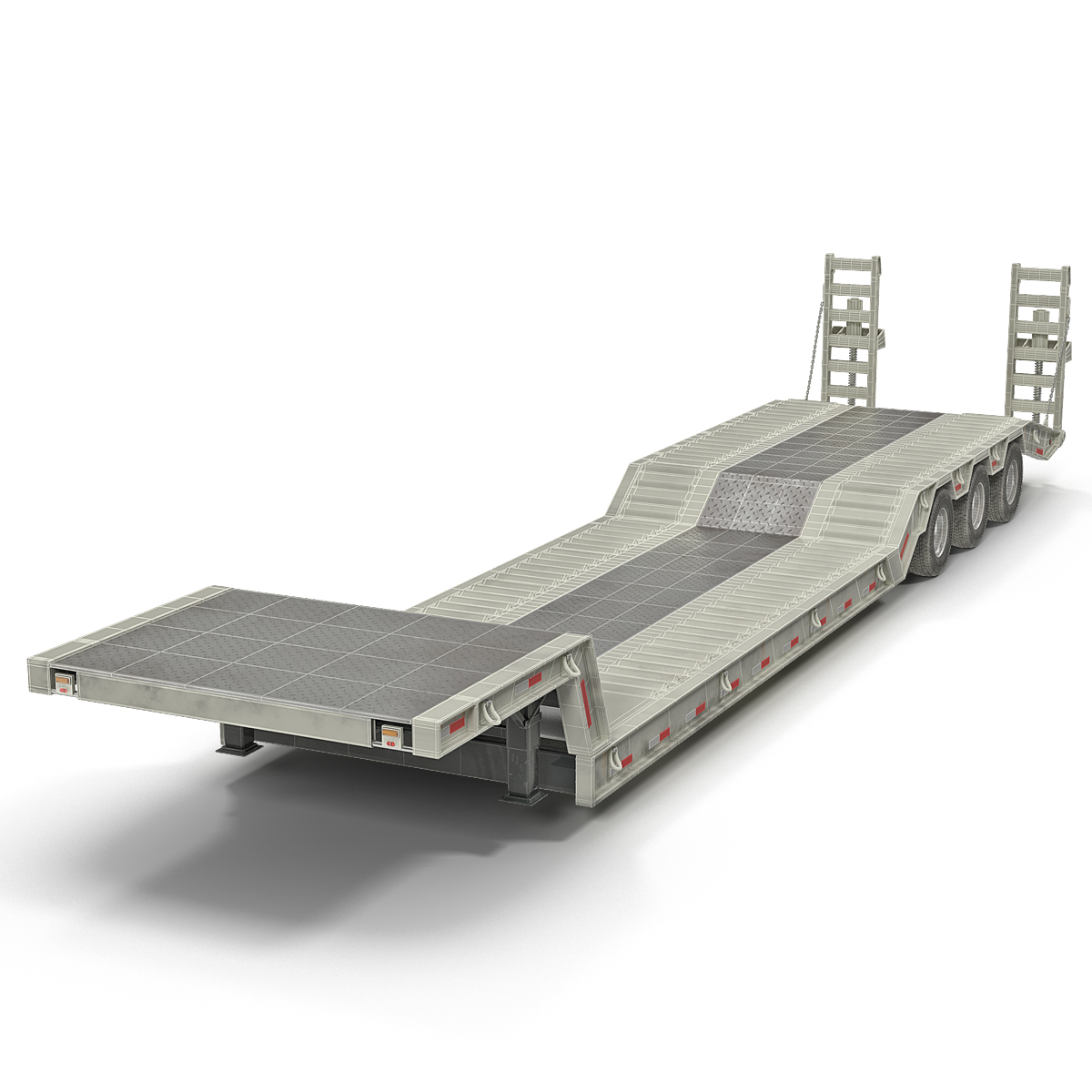 3D model Double Drop Lowboy Tri Axle Trailer