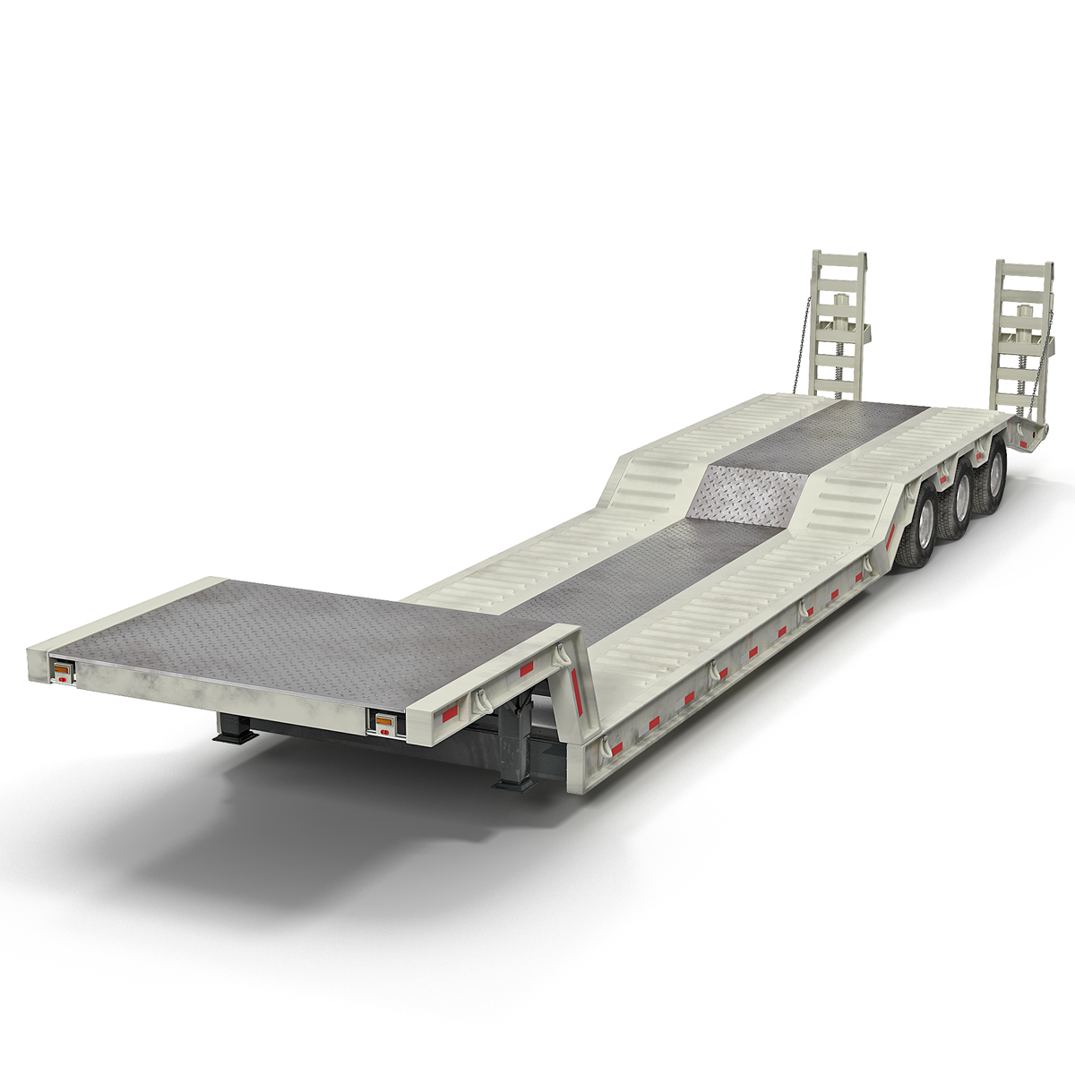 3D model Double Drop Lowboy Tri Axle Trailer