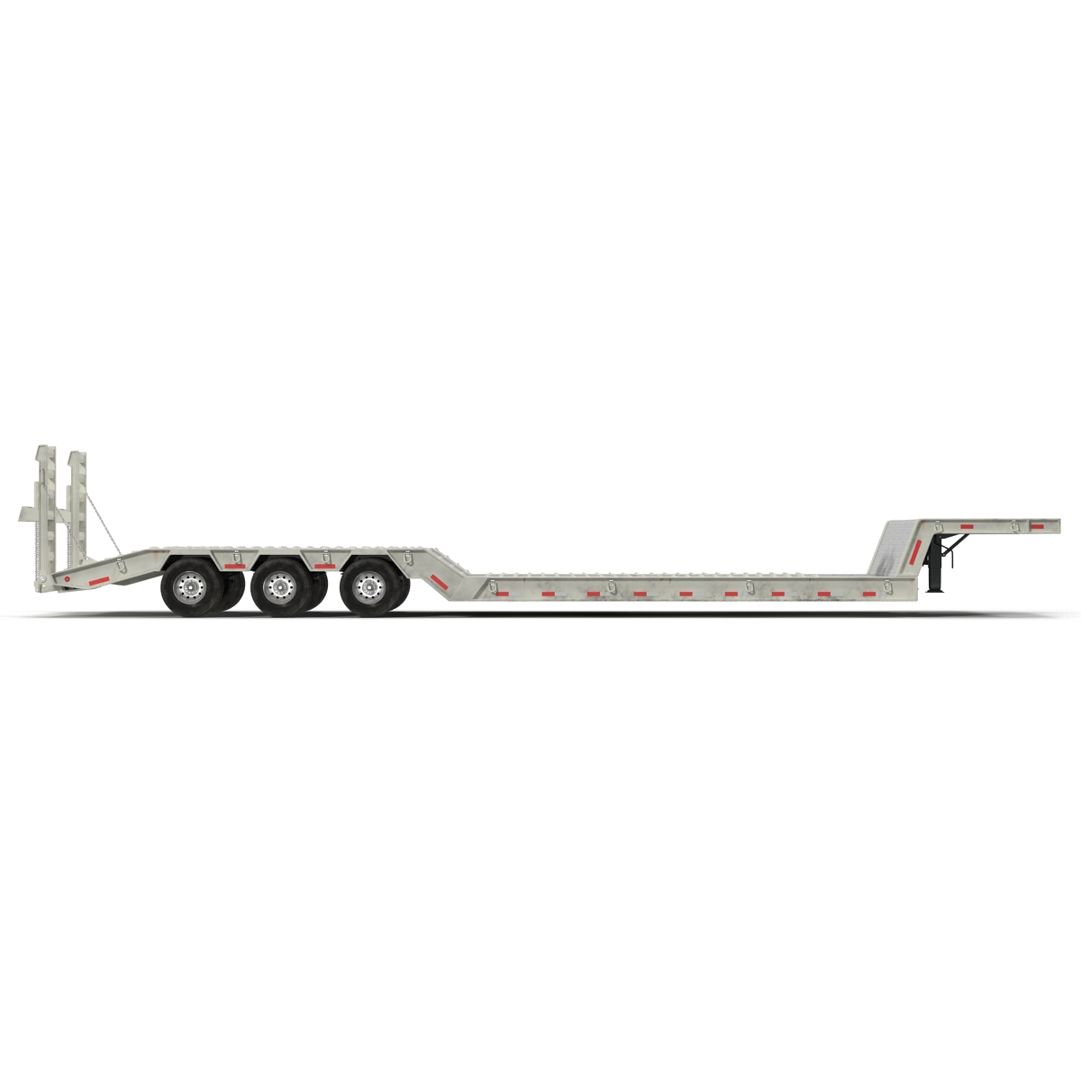 3D model Double Drop Lowboy Tri Axle Trailer