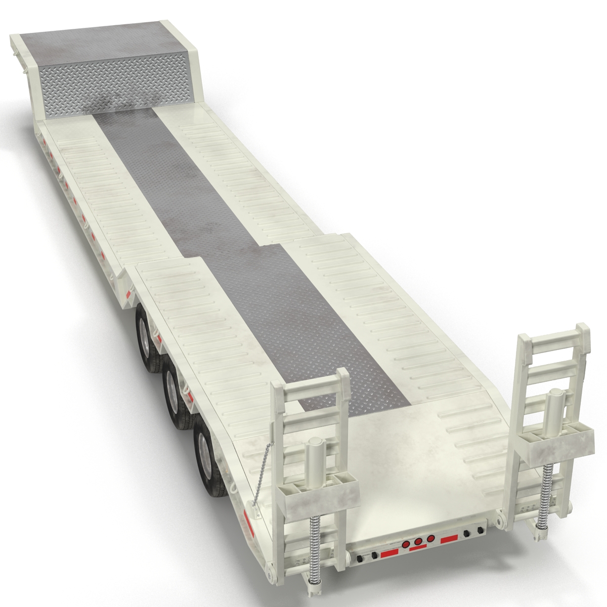 3D model Double Drop Lowboy Tri Axle Trailer