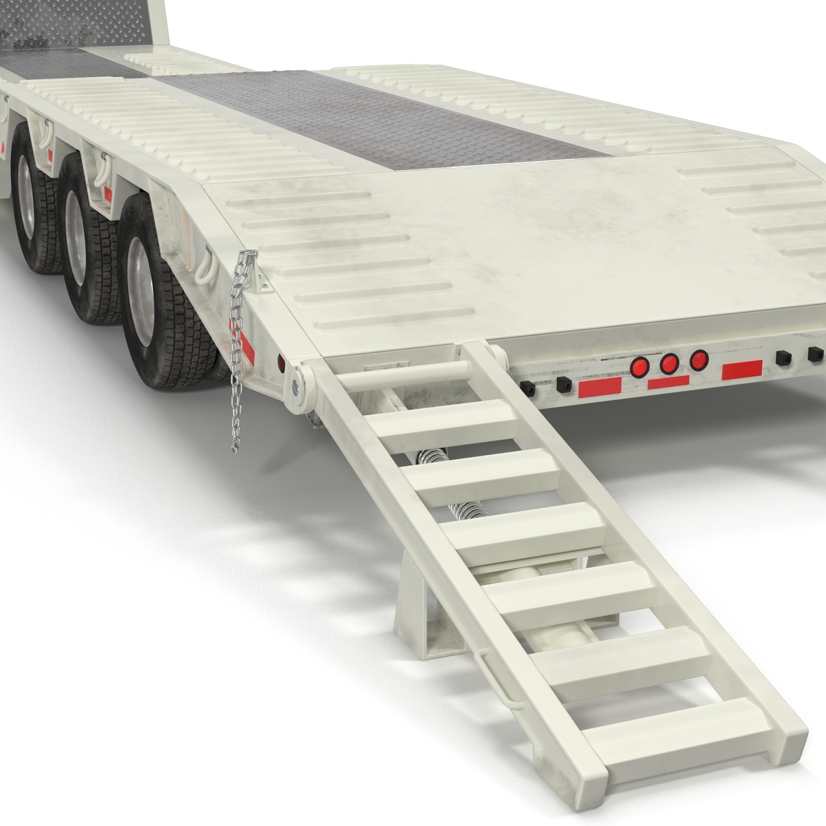 3D model Double Drop Lowboy Tri Axle Trailer