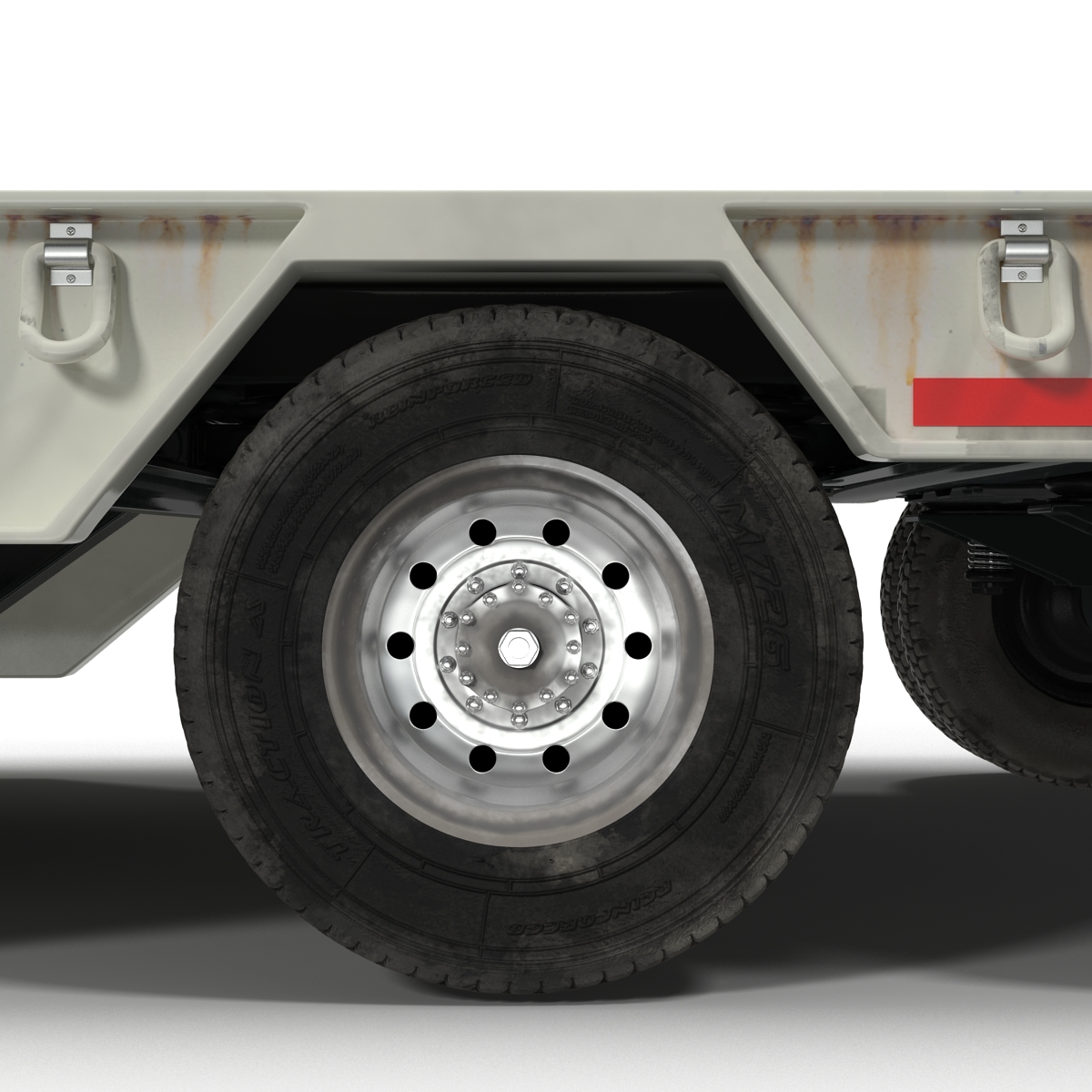 3D model Double Drop Lowboy Tri Axle Trailer