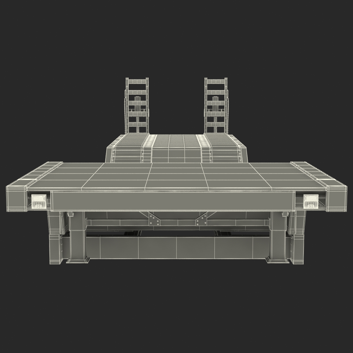 3D model Double Drop Lowboy Tri Axle Trailer