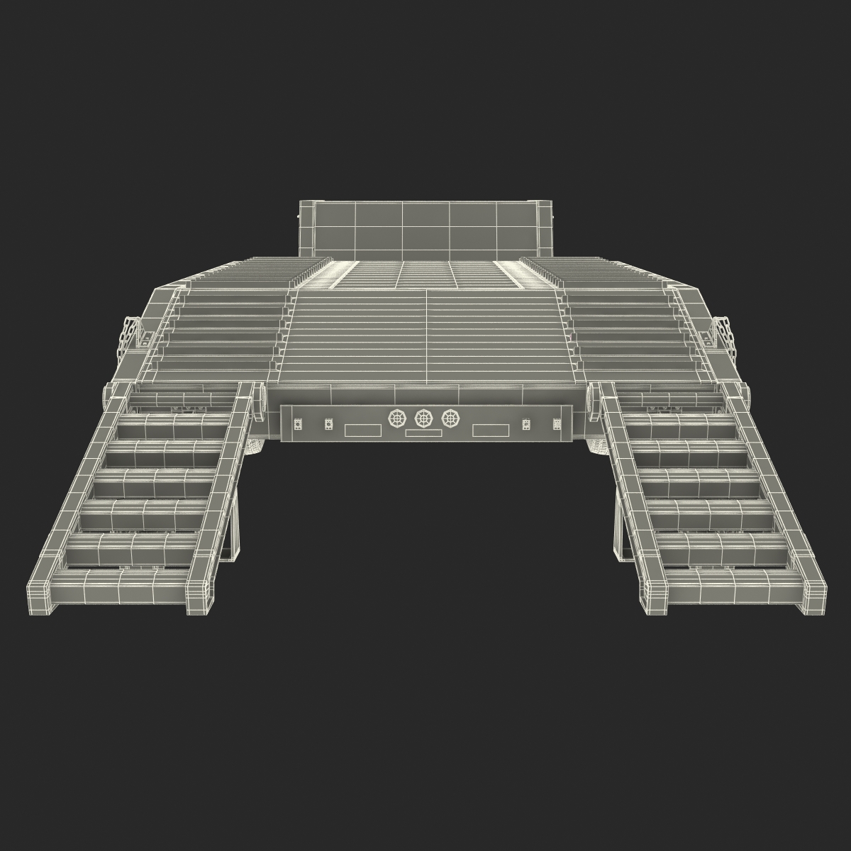 3D model Double Drop Lowboy Tri Axle Trailer