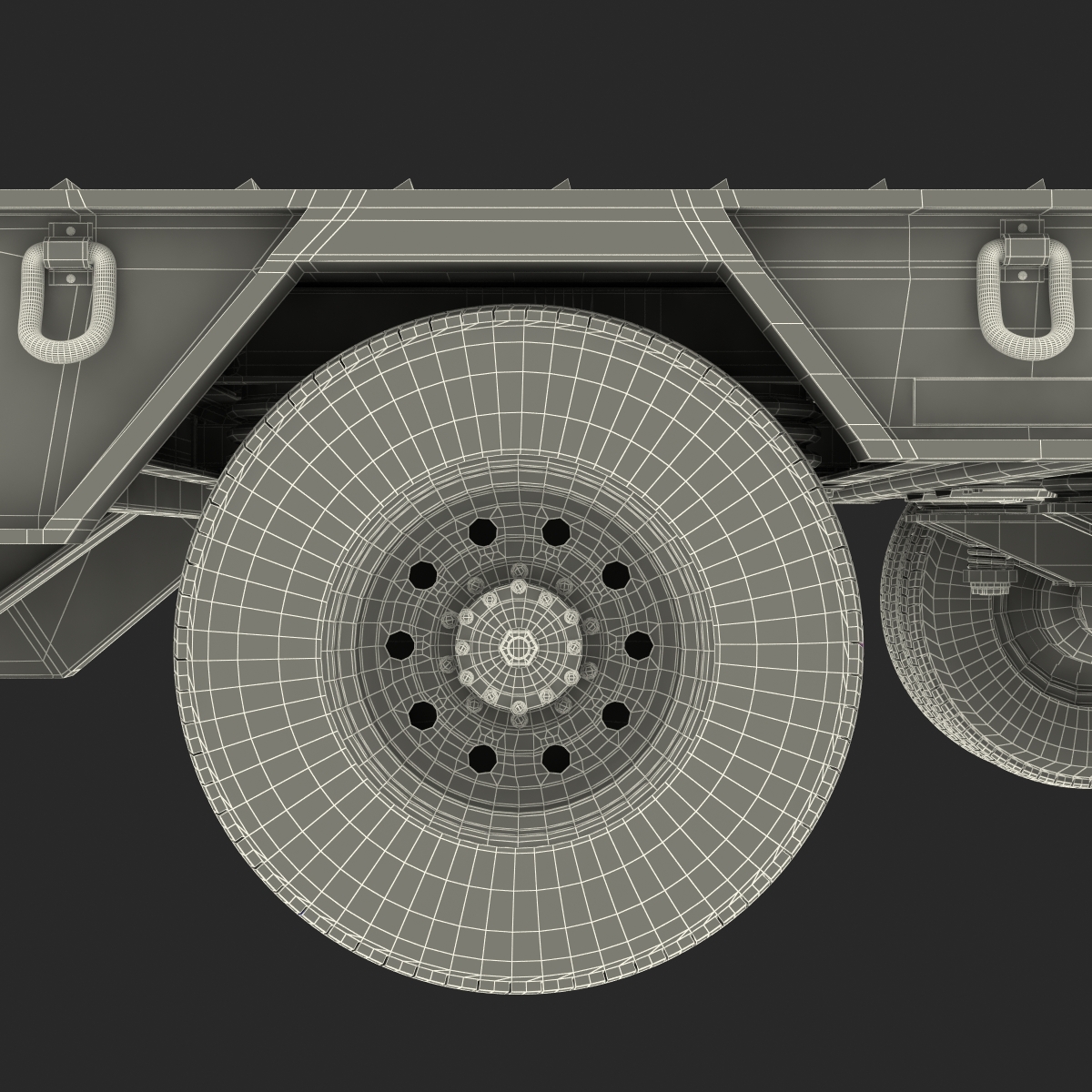 3D model Double Drop Lowboy Tri Axle Trailer