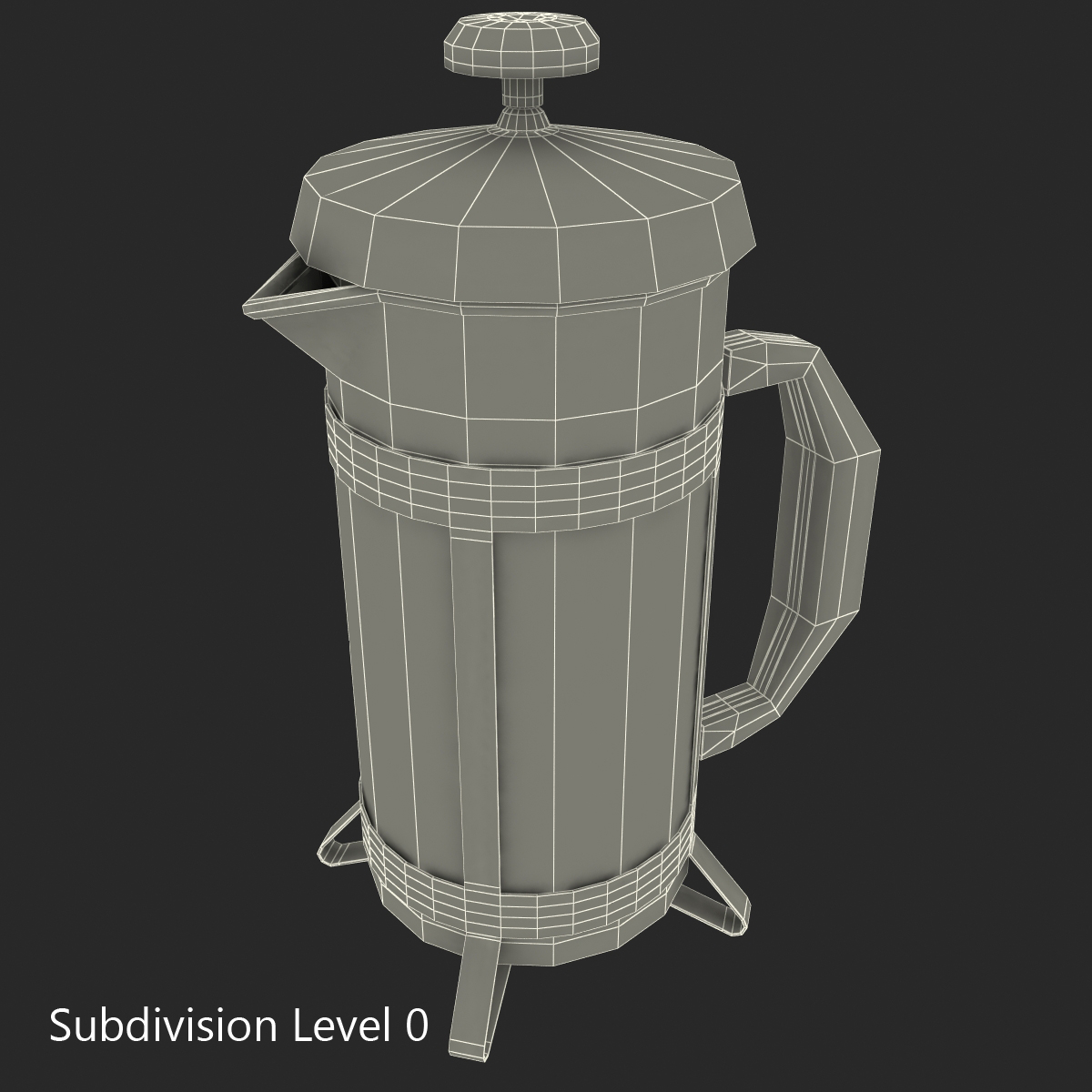 3D French Press Coffee Pot model