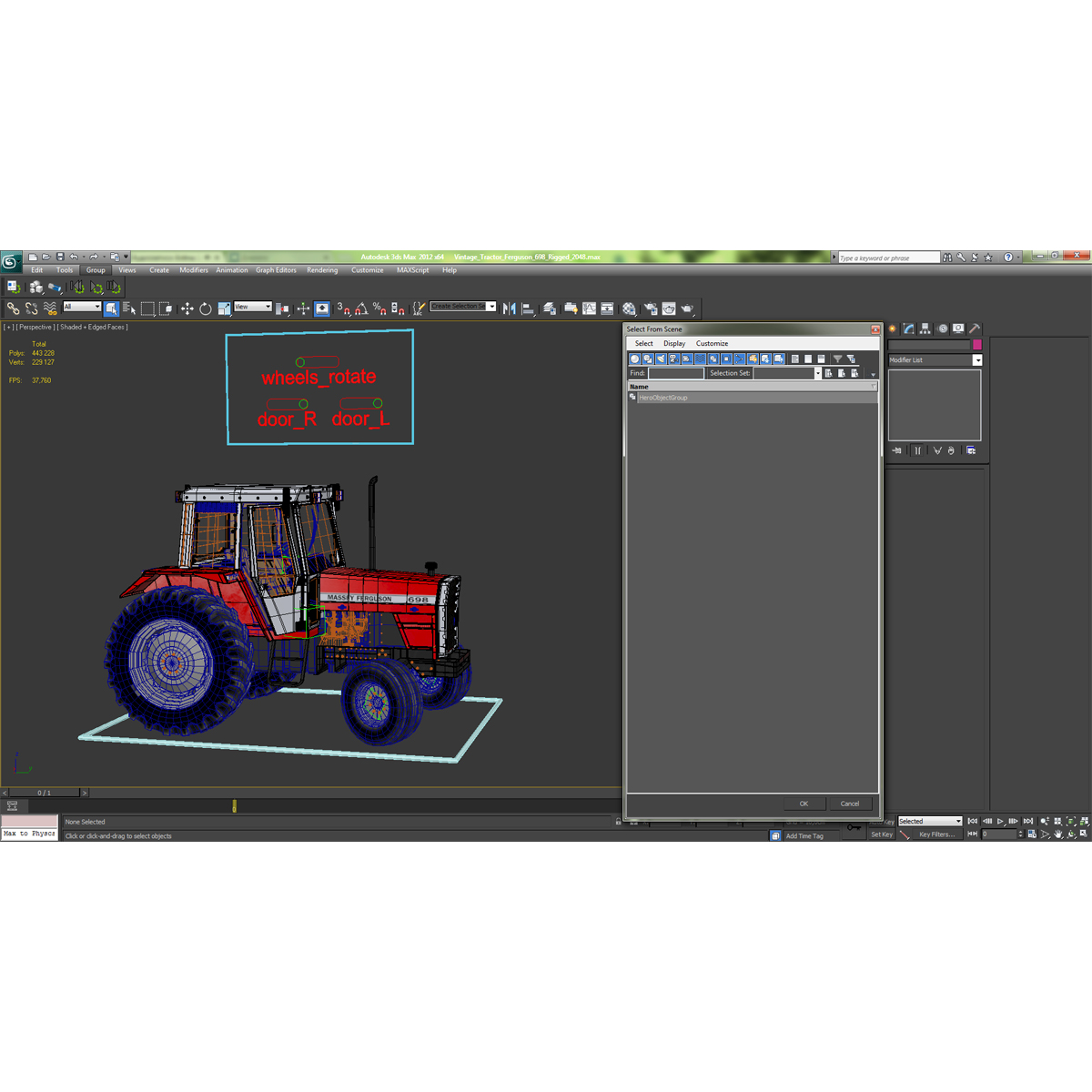 3D model Vintage Tractor Ferguson 698 Rigged