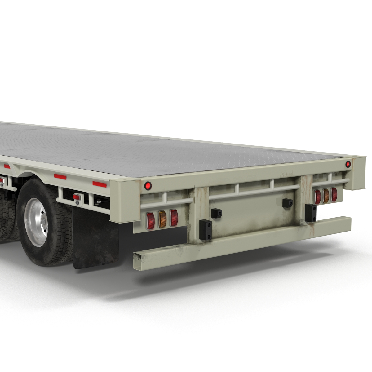 Single Drop Tri Axle Extendable Trailer 3D model