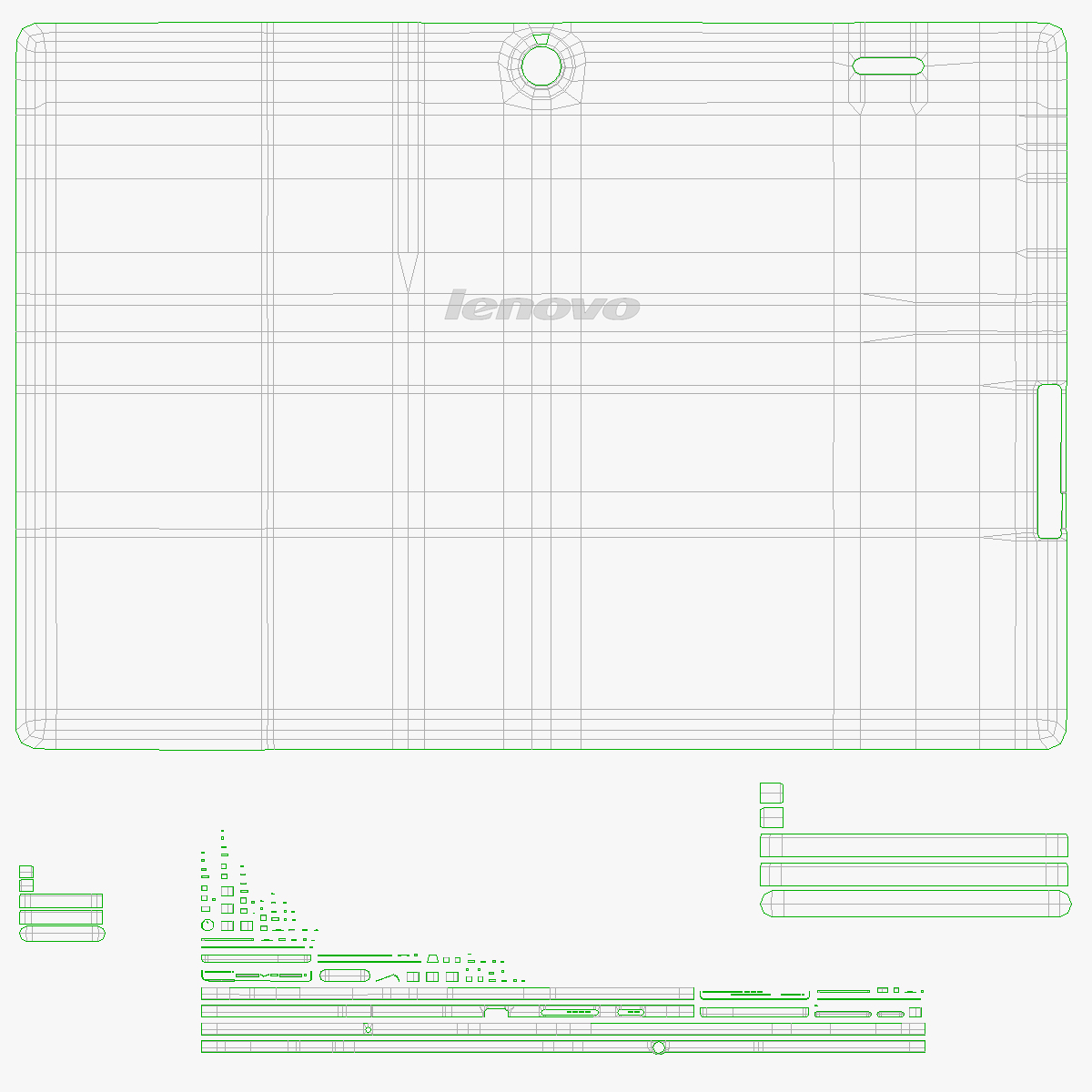 Tablet Lenovo Tab 2 A10 White 3D model