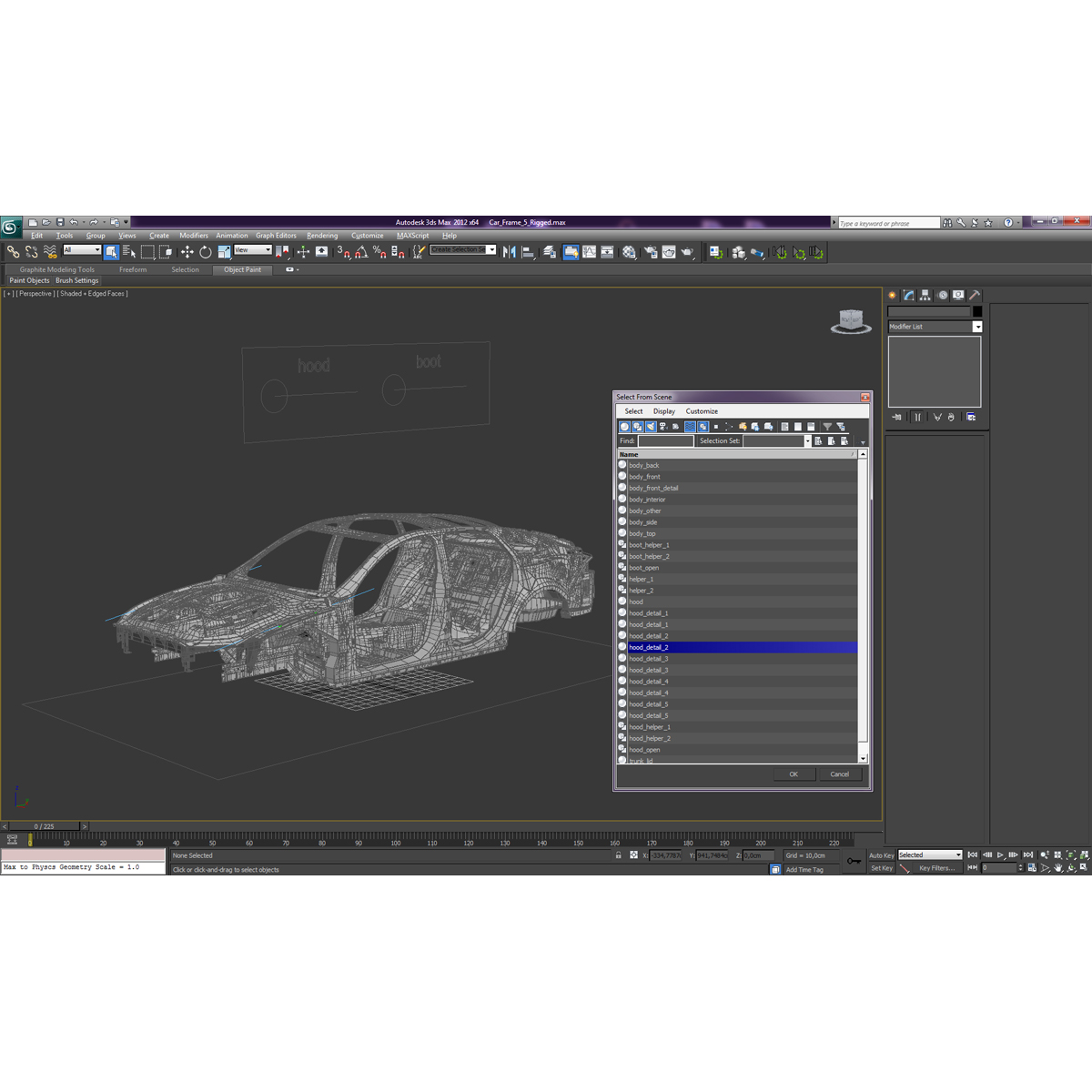 3D Car Frame 5 Rigged model