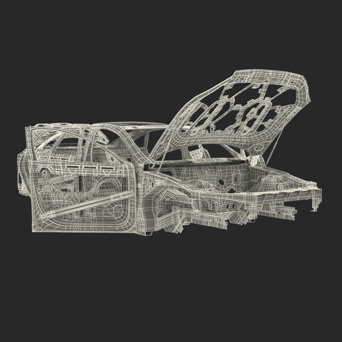 3D Car Frame 6 Rigged model