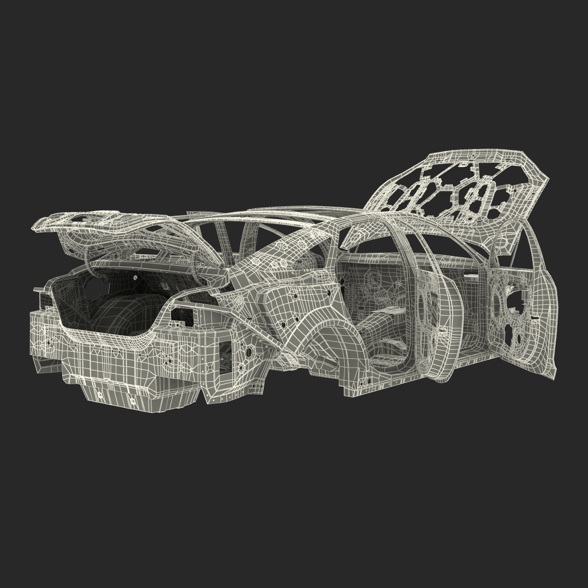 3D Car Frame 6 Rigged model