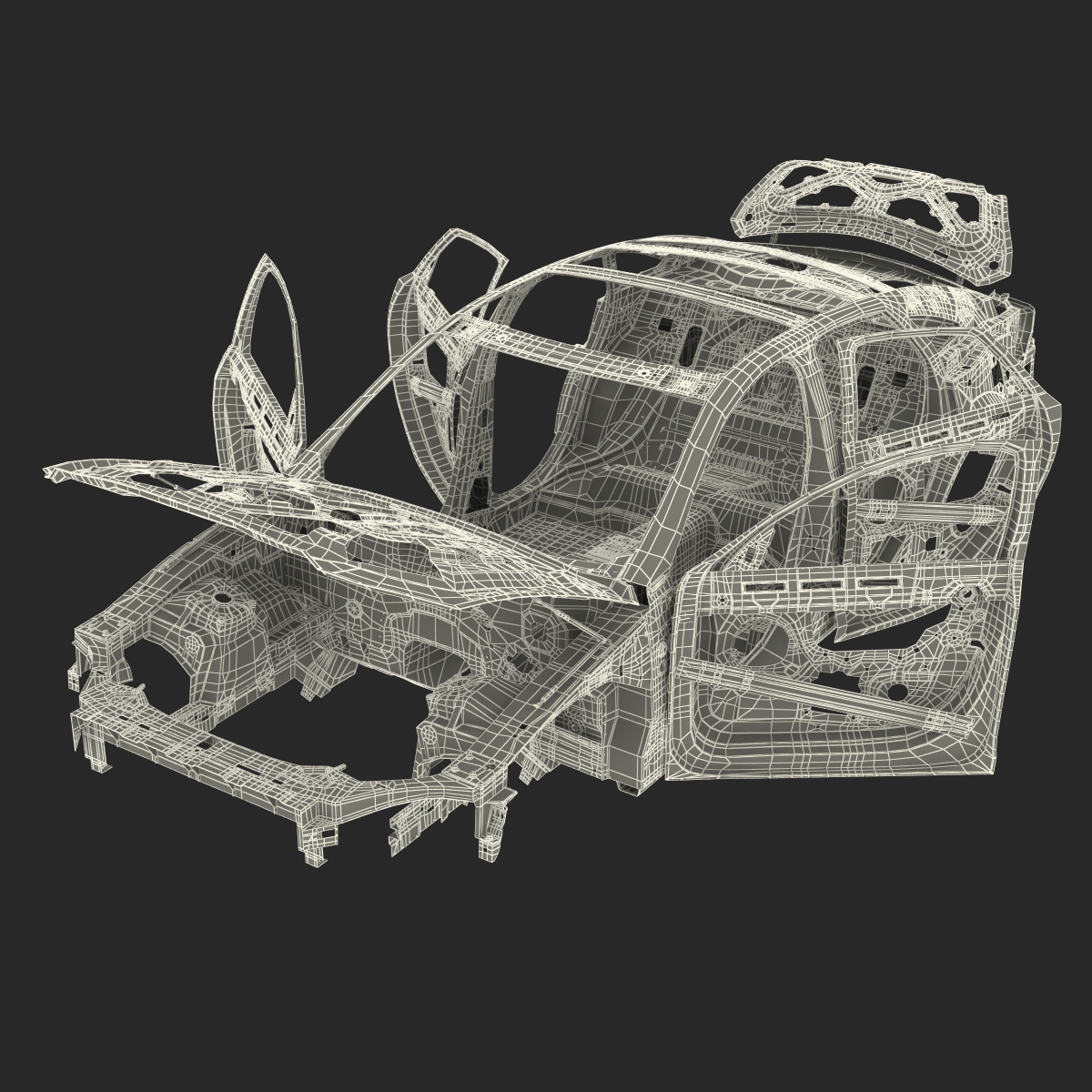 3D Car Frame 6 Rigged model