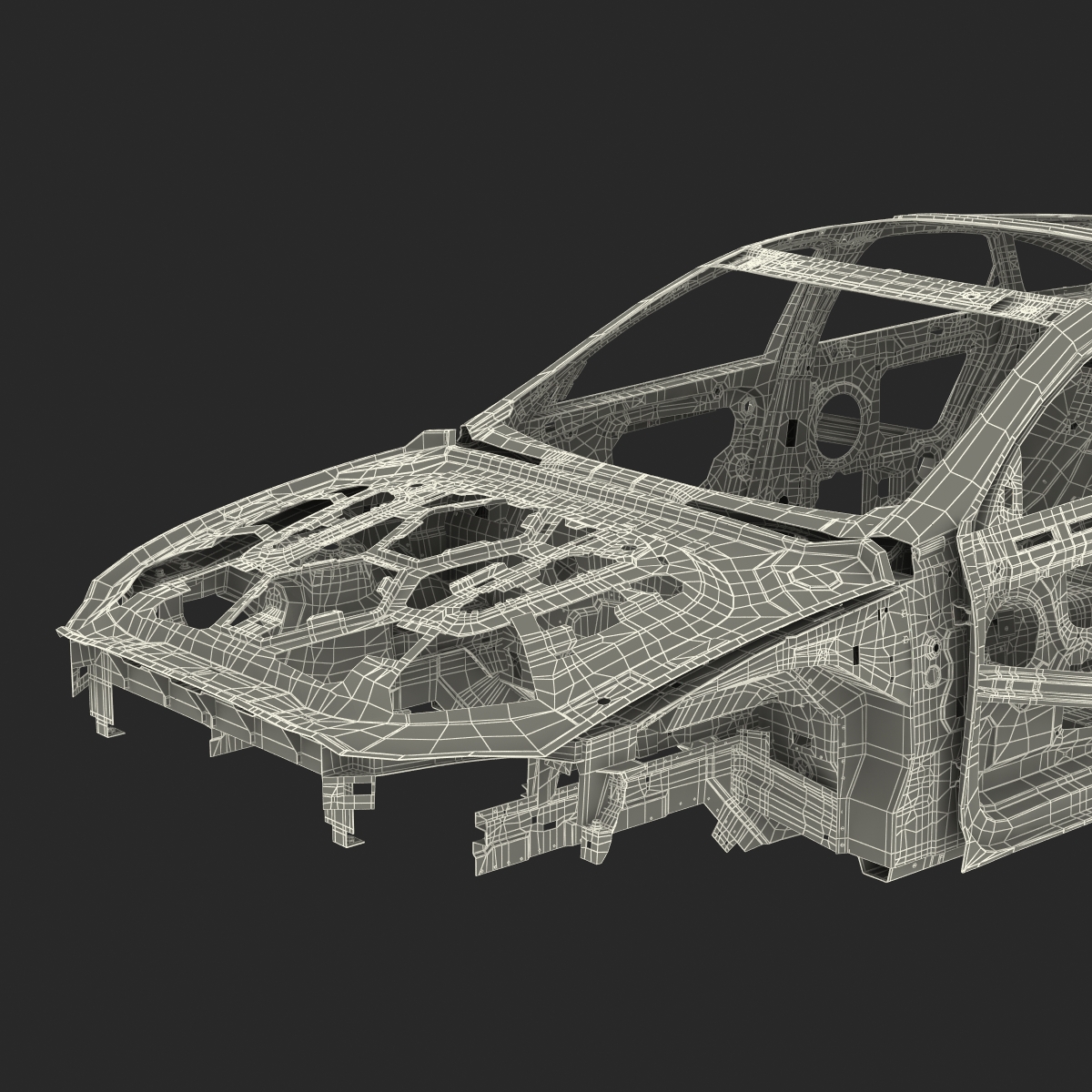 3D Car Frame 6 Rigged model