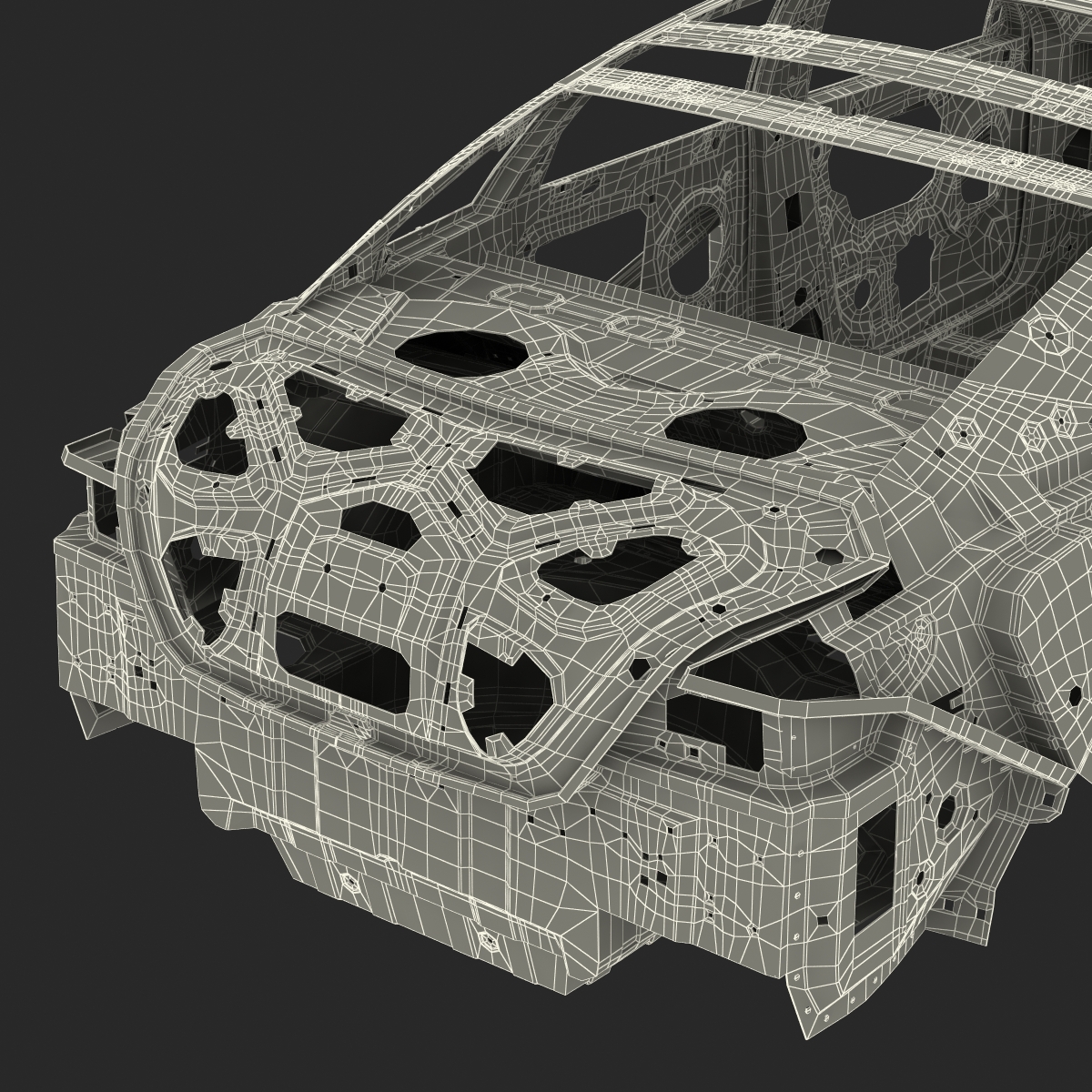 3D Car Frame 6 Rigged model