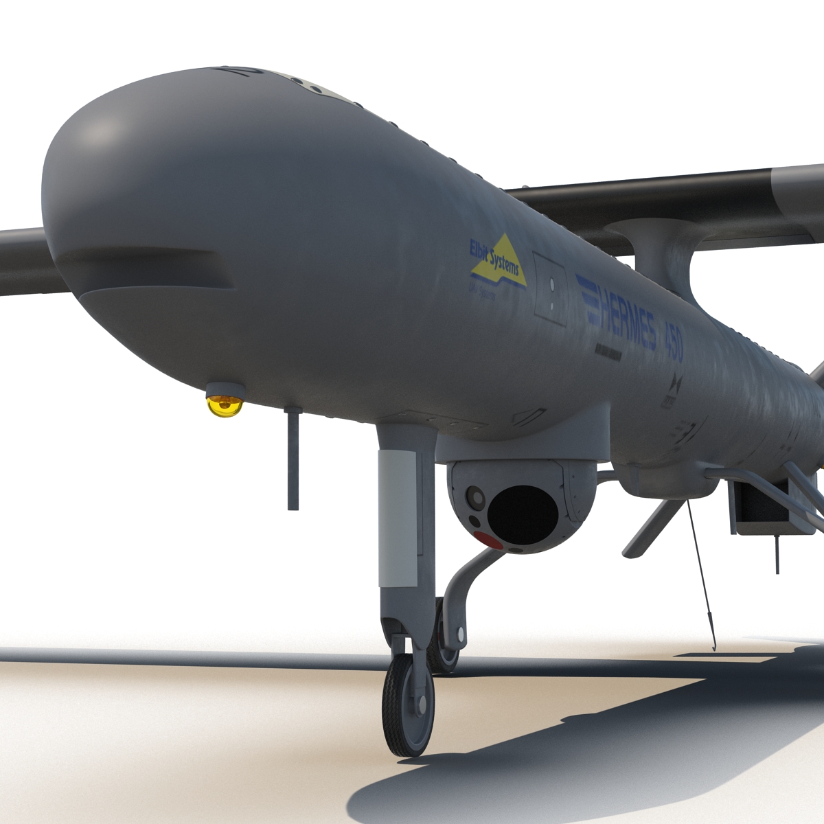 Elbit Hermes 450 Israel UAV Rigged 3D model