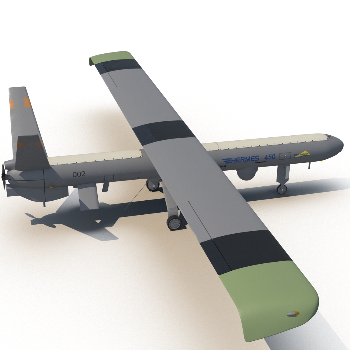 Elbit Hermes 450 Israel UAV Rigged 3D model