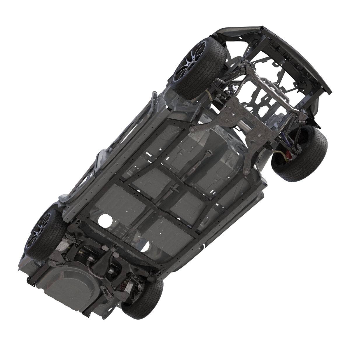 Car Frame with Chassis 3 3D model