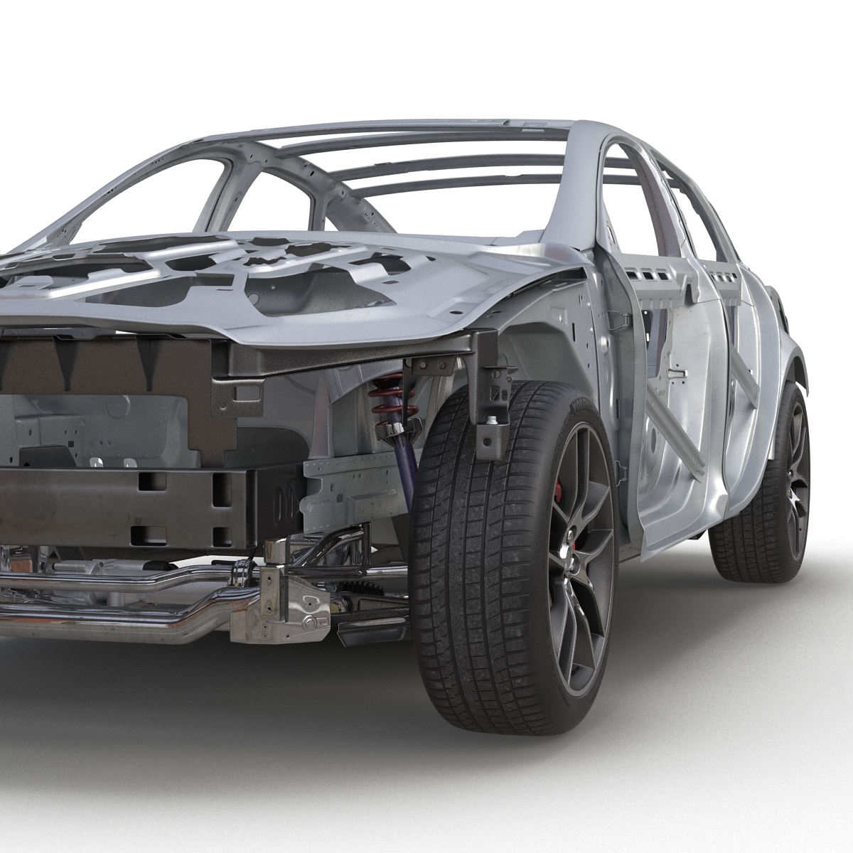 Car Frame with Chassis 3 3D model