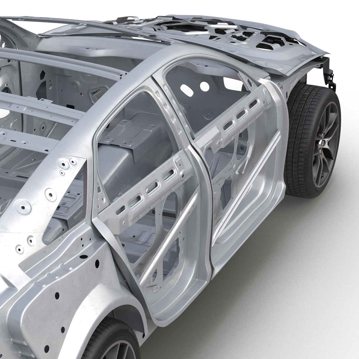 Car Frame with Chassis 3 3D model