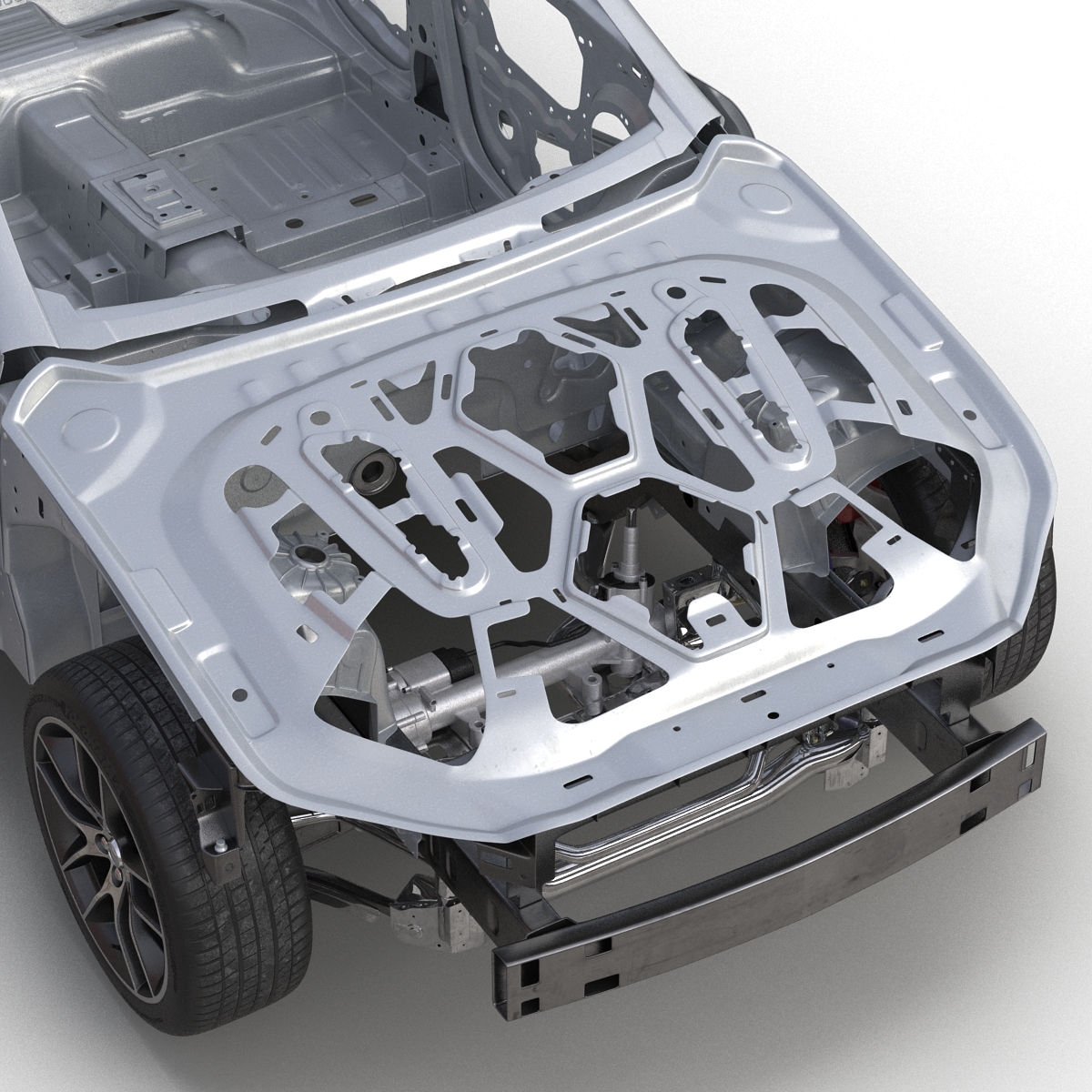 Car Frame with Chassis 3 3D model