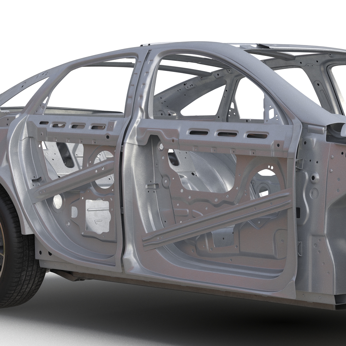 Car Frame with Chassis 3 3D model