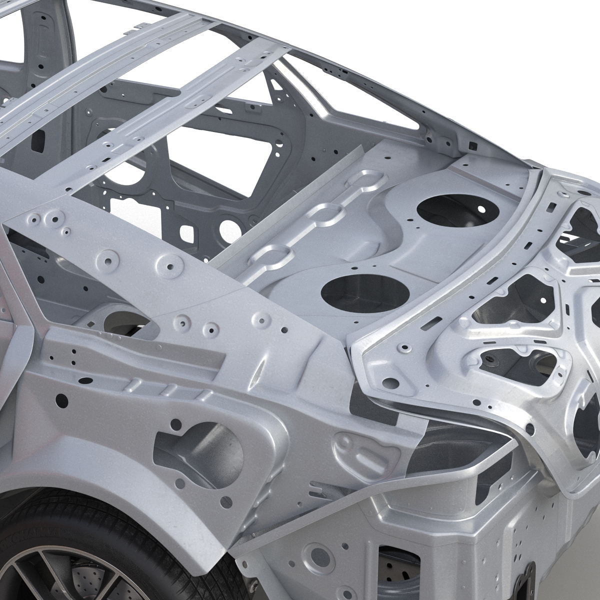 Car Frame with Chassis 3 3D model