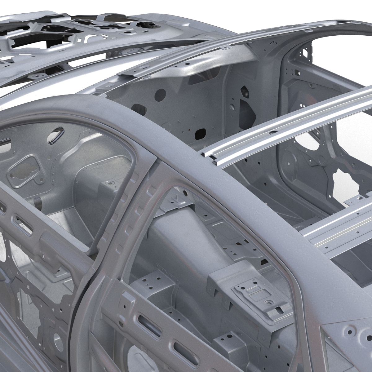 Car Frame with Chassis 3 3D model