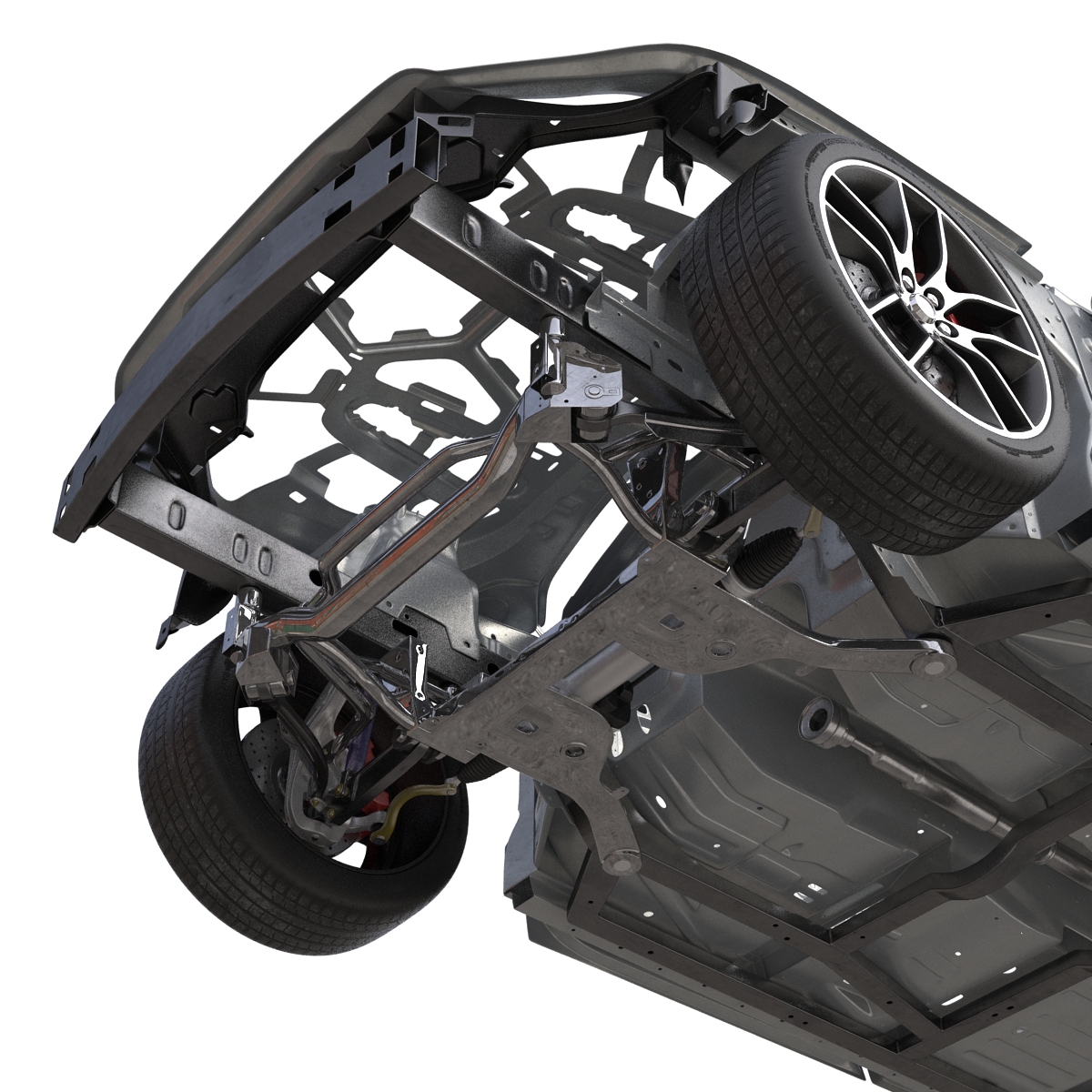 Car Frame with Chassis 3 3D model