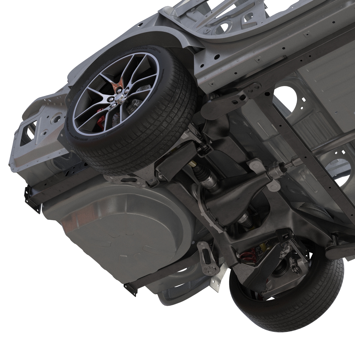 Car Frame with Chassis 3 3D model