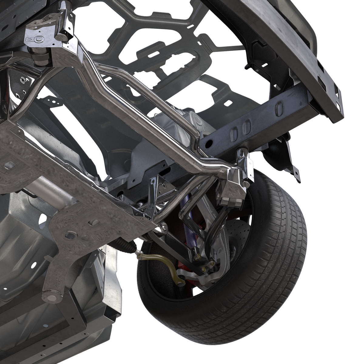 Car Frame with Chassis 3 3D model