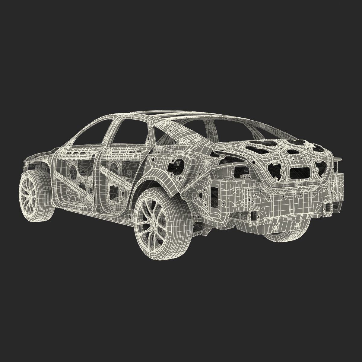 Car Frame with Chassis 3 3D model