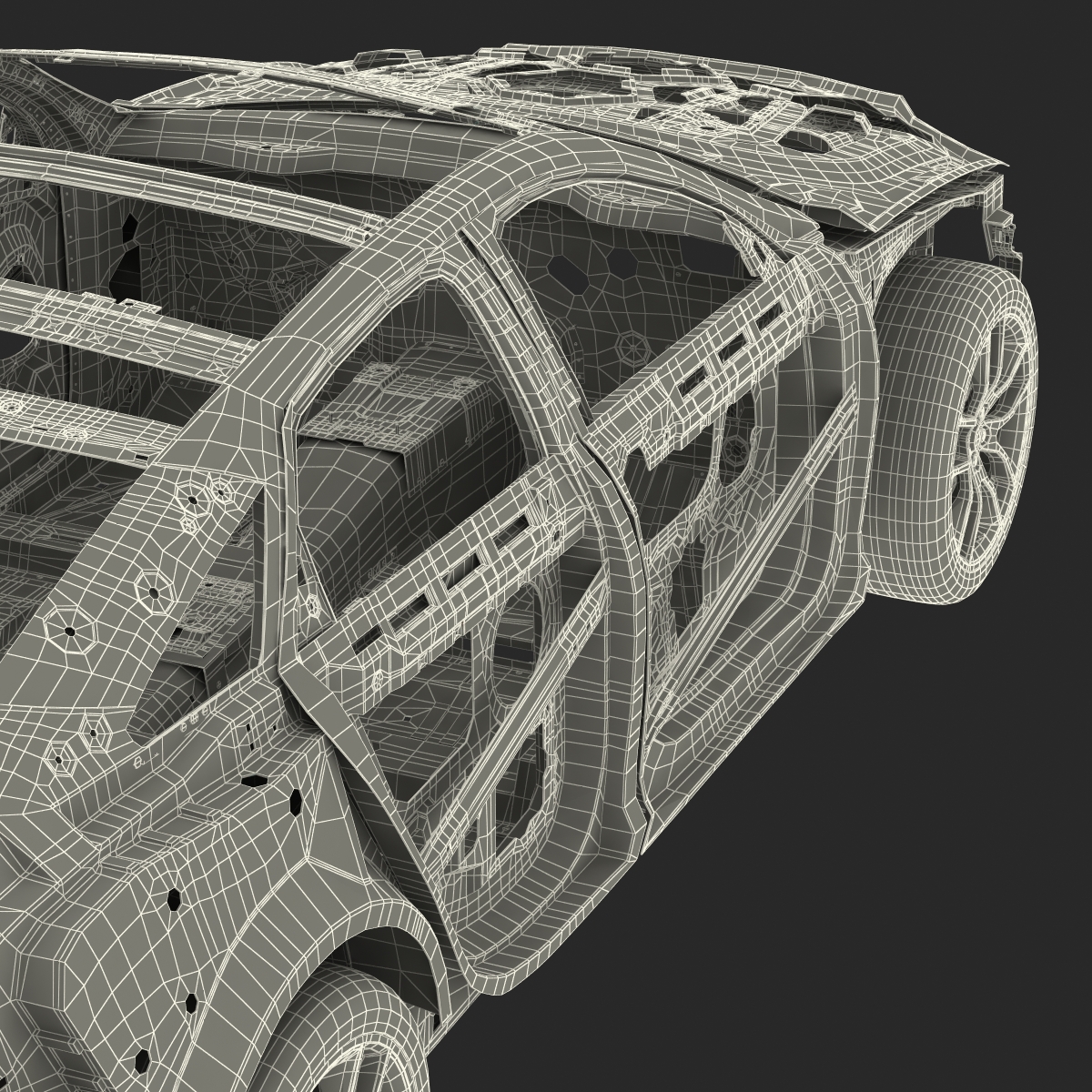 Car Frame with Chassis 3 3D model