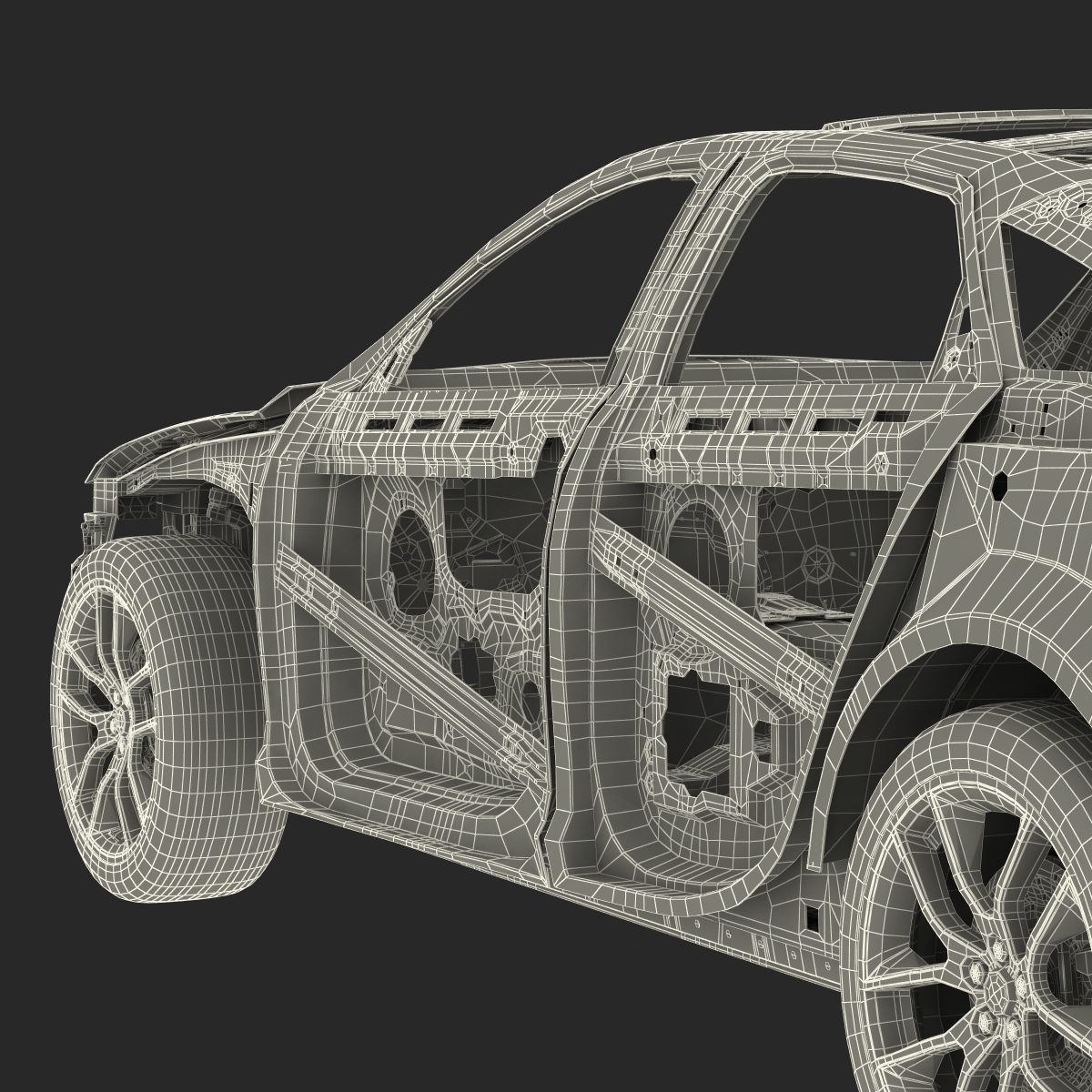 Car Frame with Chassis 3 3D model