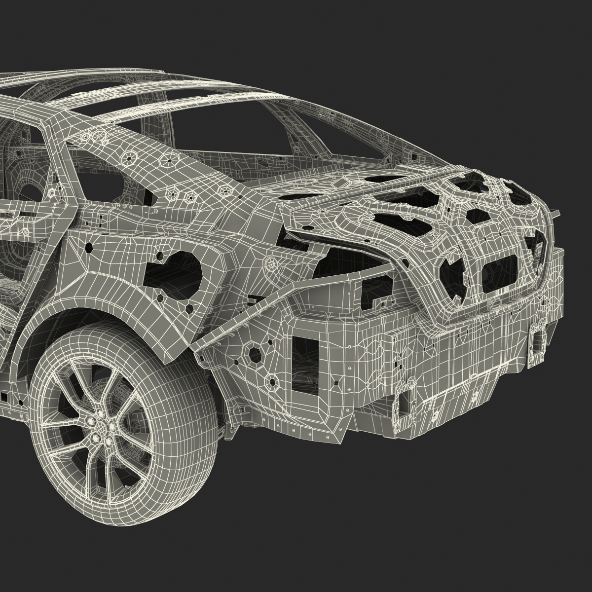 Car Frame with Chassis 3 3D model