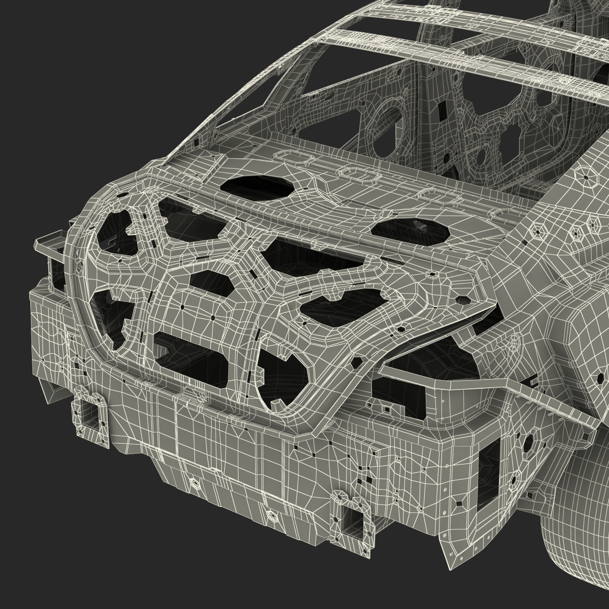 Car Frame with Chassis 3 3D model