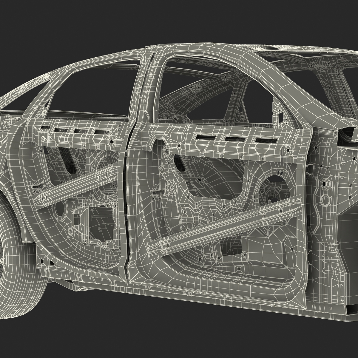 Car Frame with Chassis 3 3D model