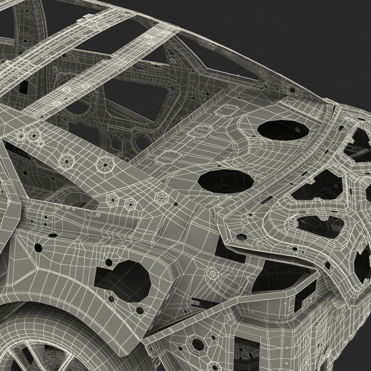 Car Frame with Chassis 3 3D model