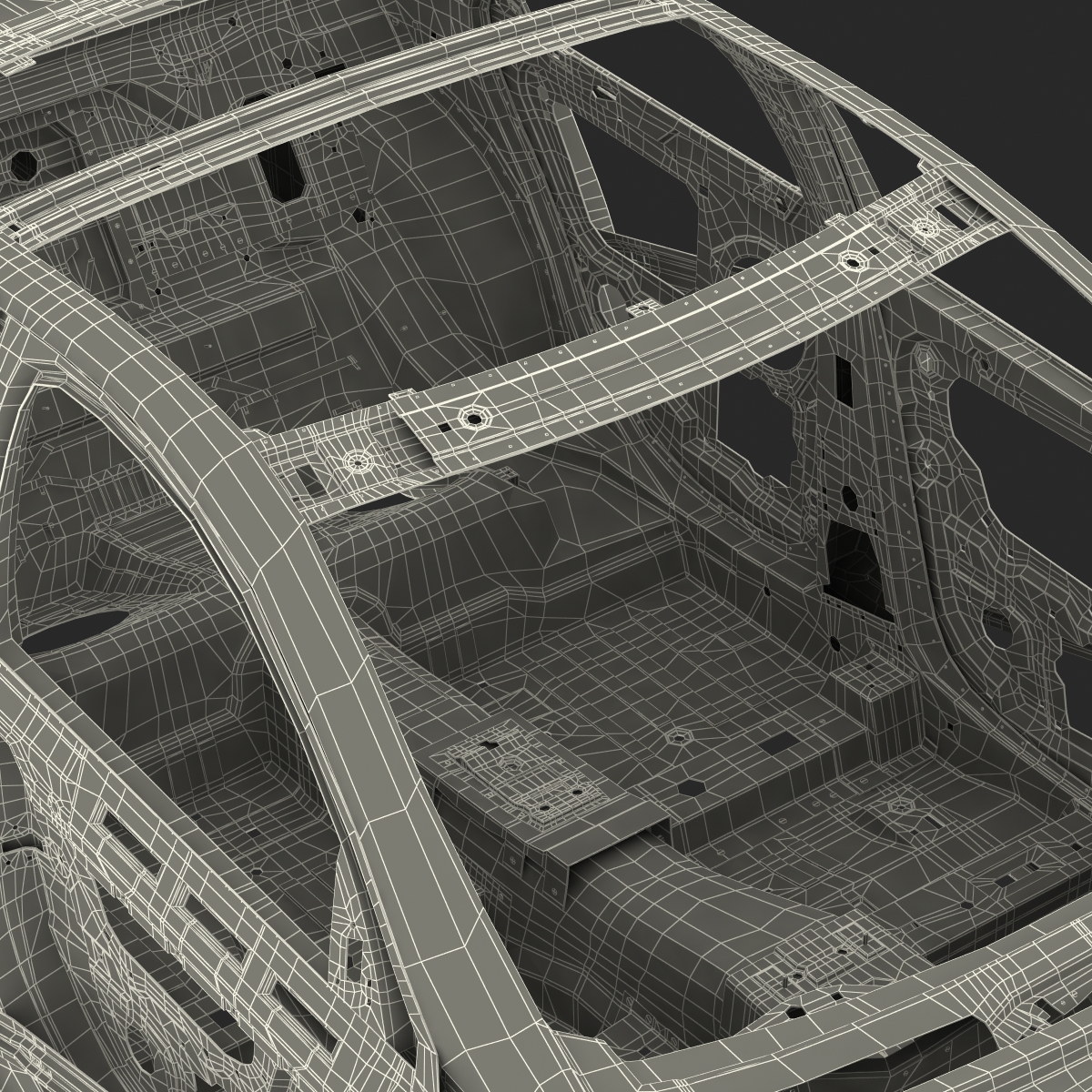 Car Frame with Chassis 3 3D model