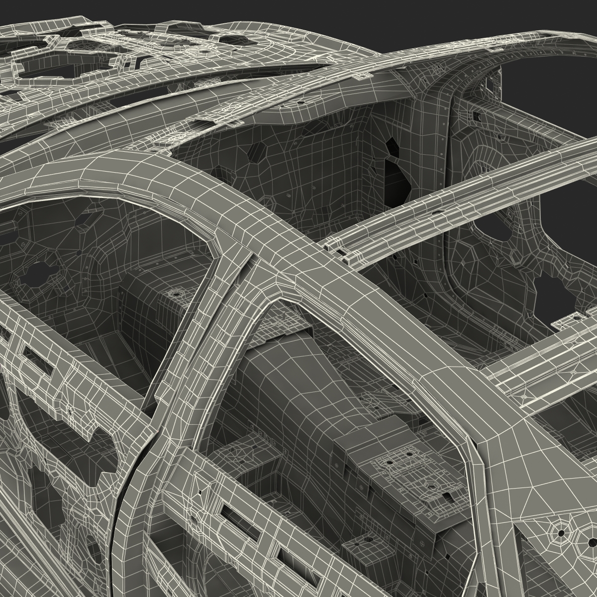 Car Frame with Chassis 3 3D model