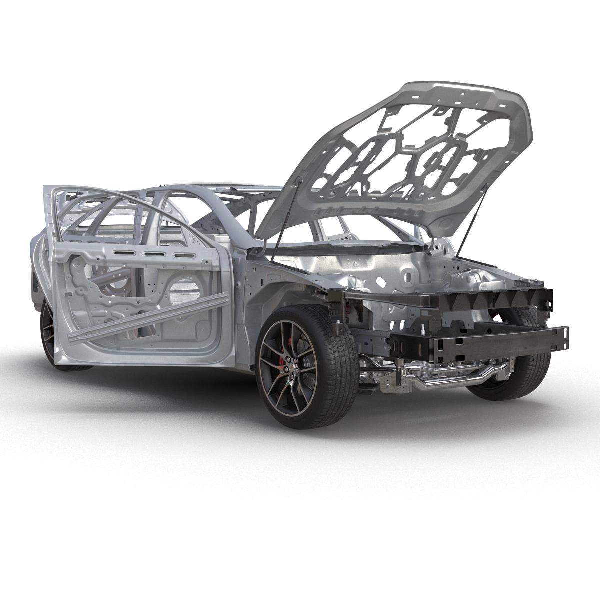 3D Car Frame with Chassis 3 Rigged