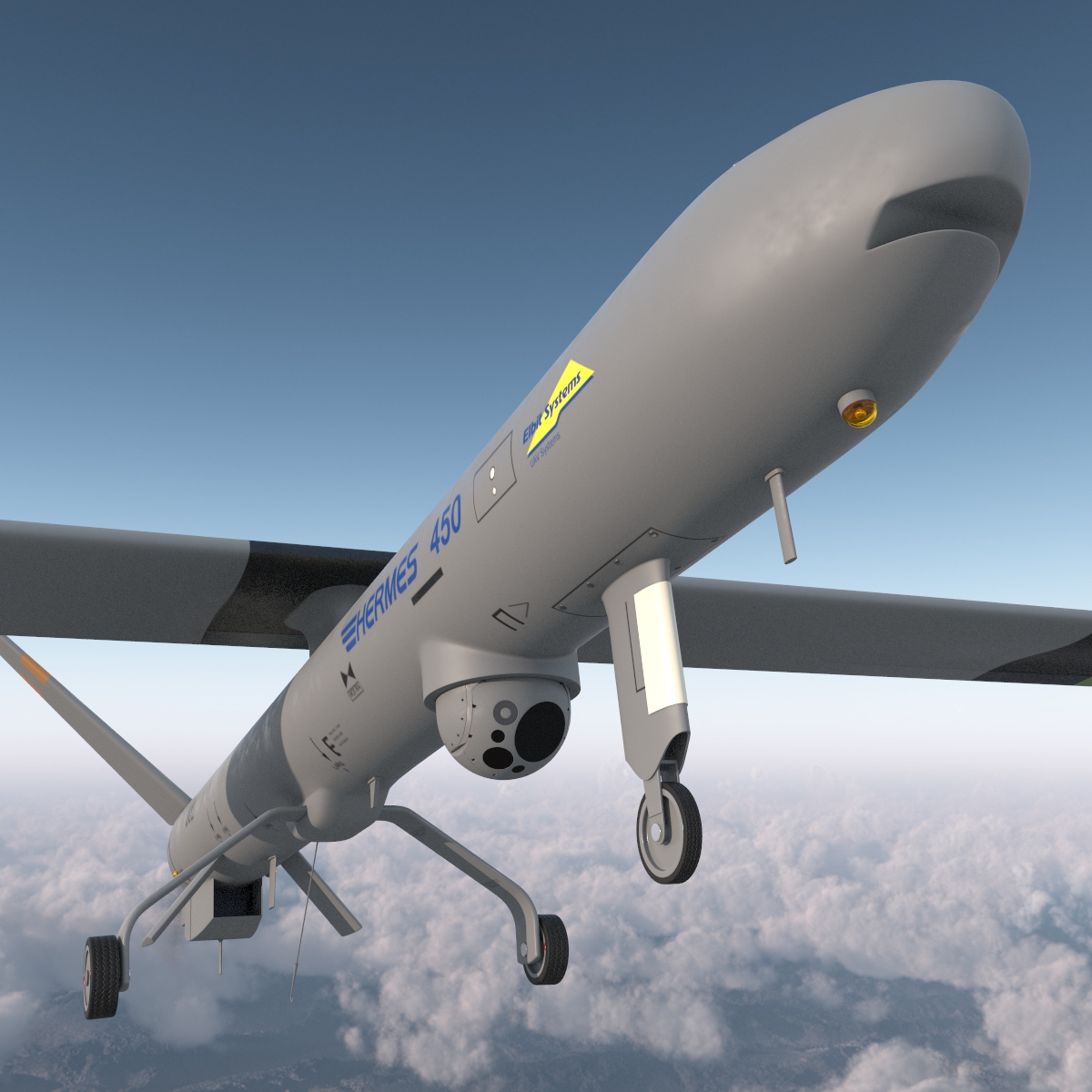 Elbit Hermes 450 Israel UAV 3D