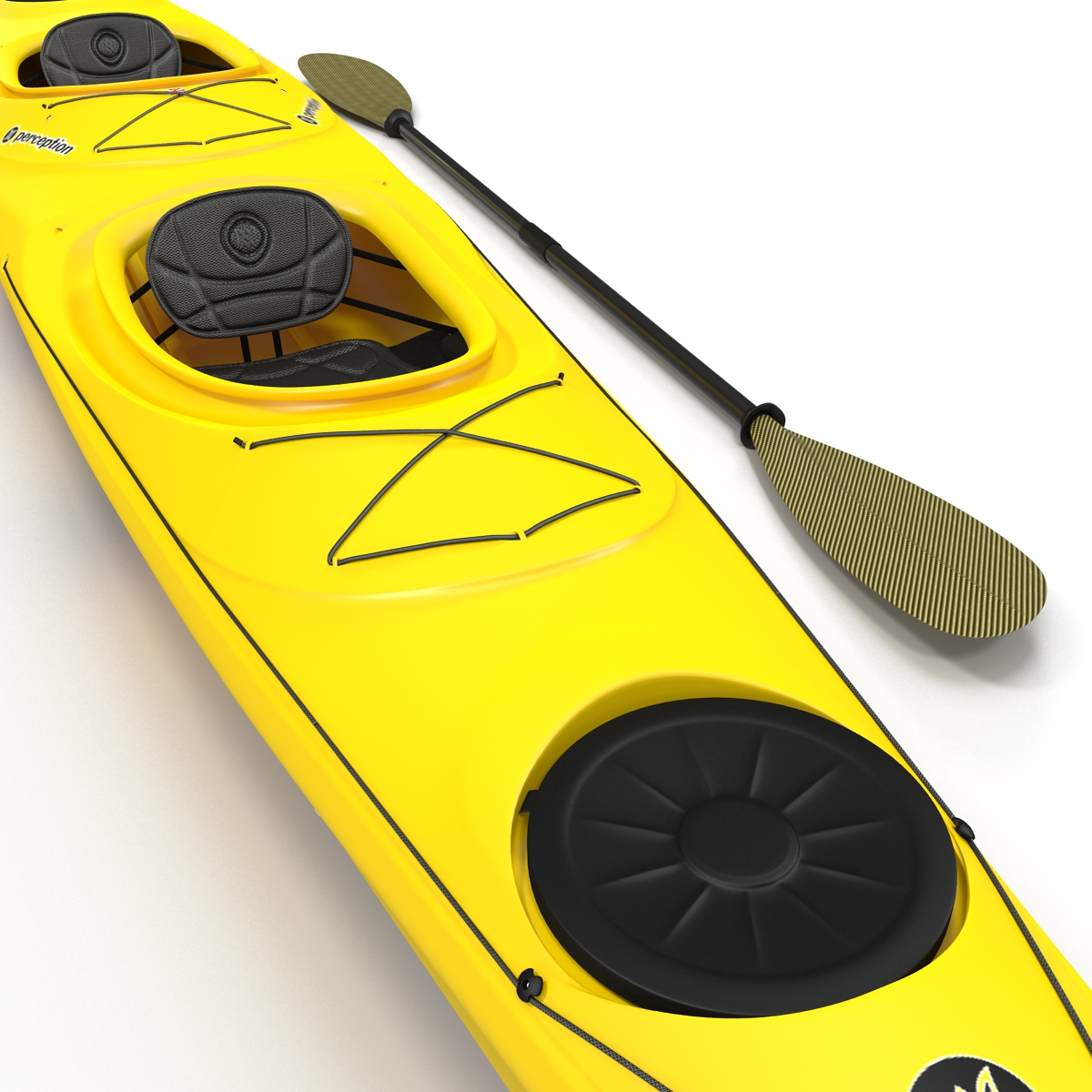 3D Kayak 2 Yellow with Paddle