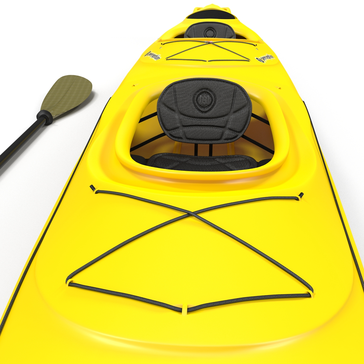 3D Kayak 2 Yellow with Paddle