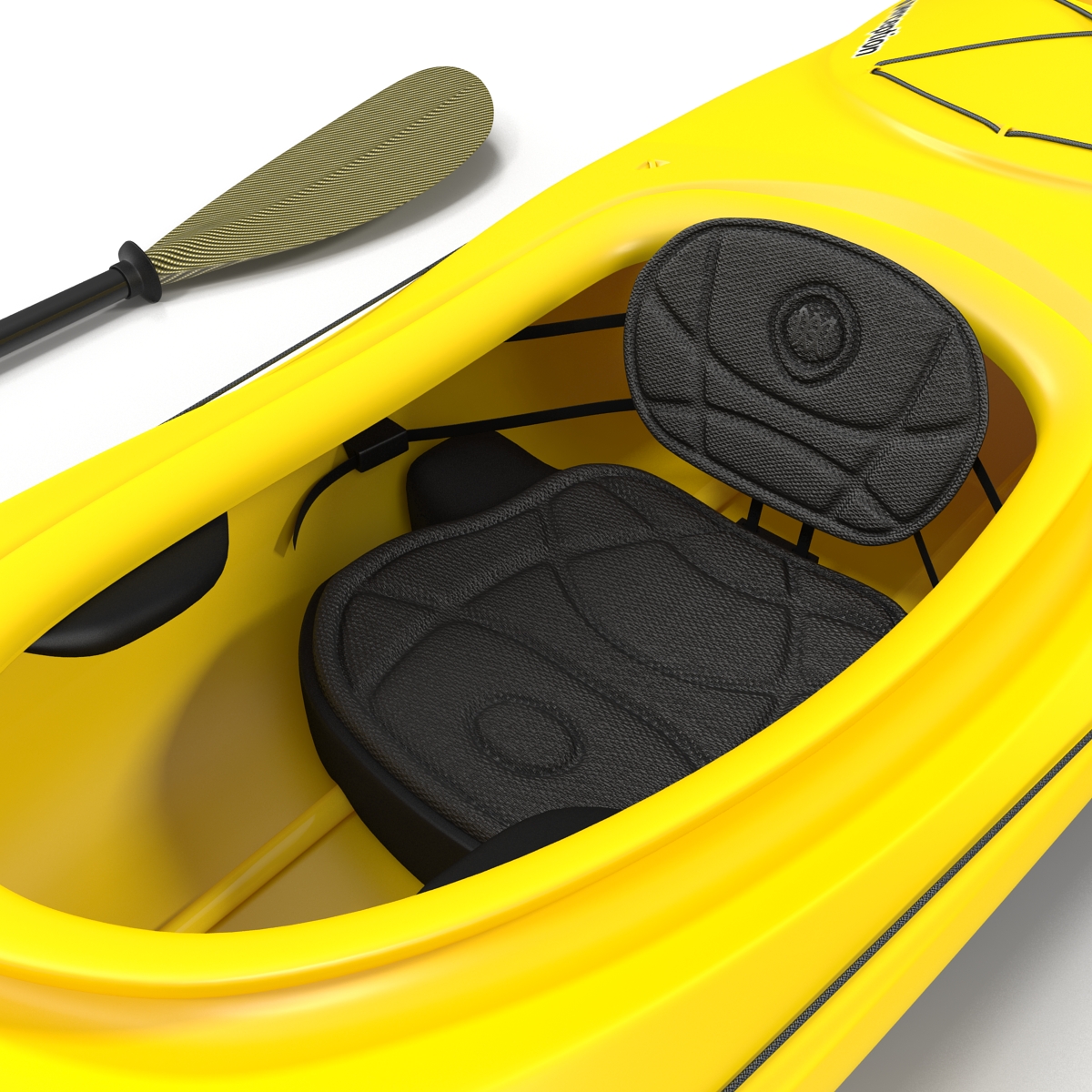 3D Kayak 2 Yellow with Paddle